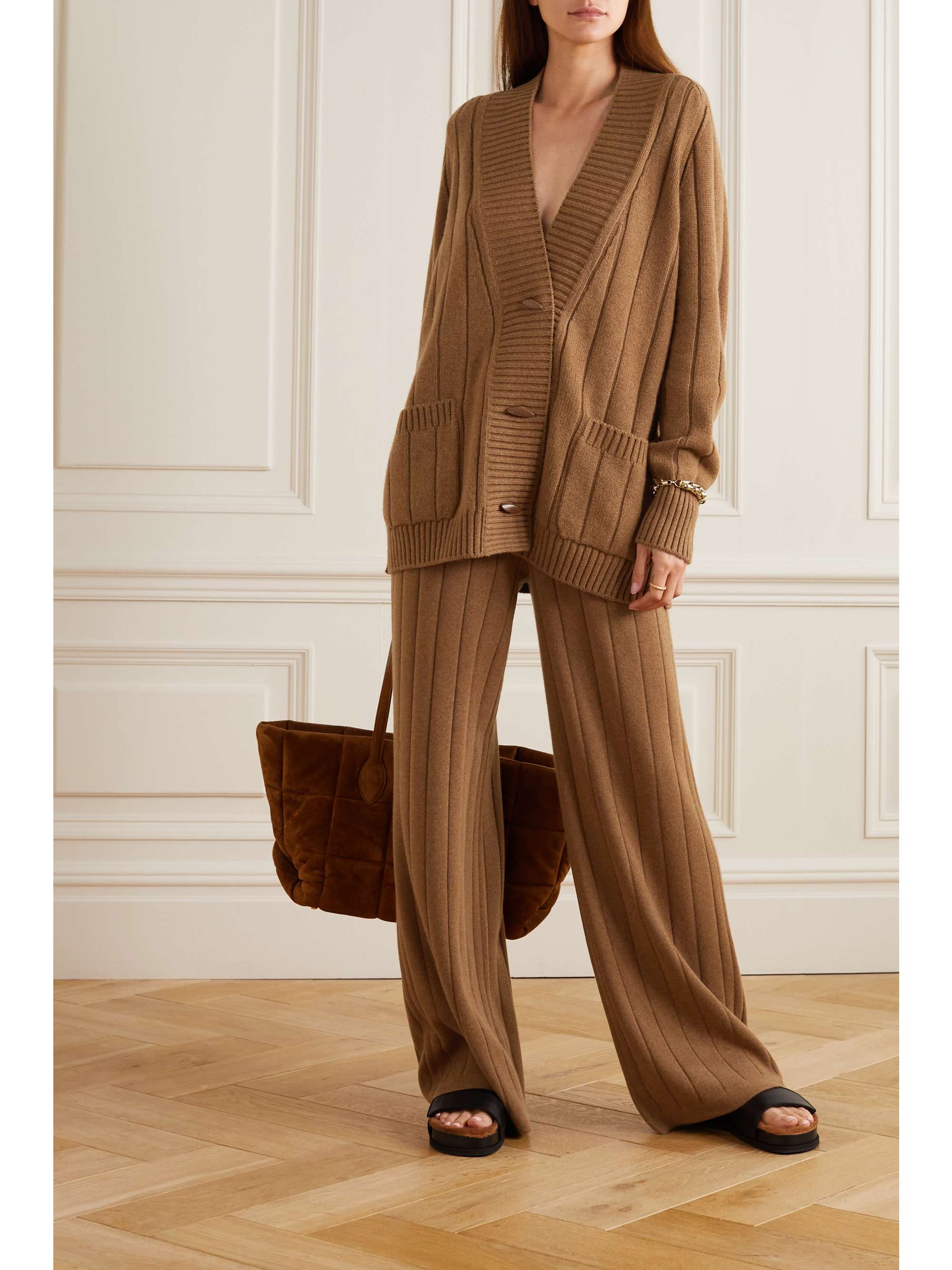 LORO PIANA Cardigan en cachemire côtelé