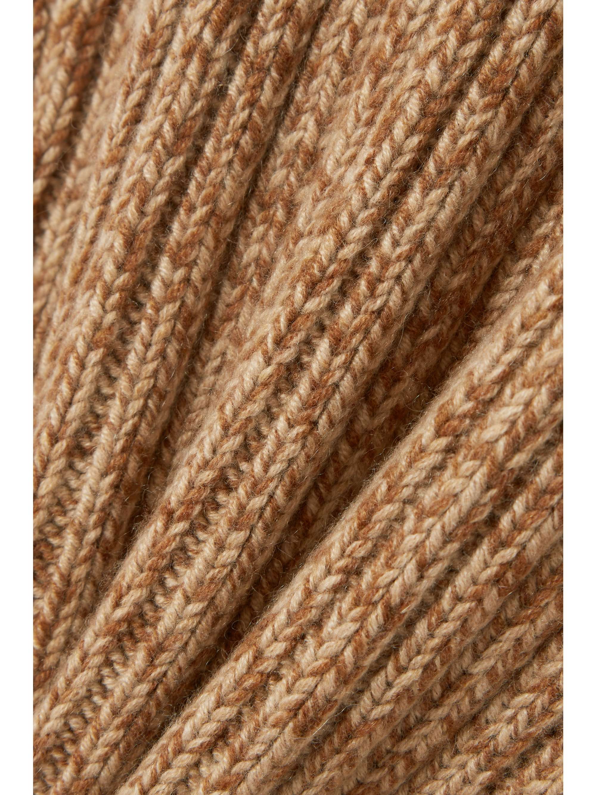 LORO PIANA Ombré ribbed cashmere turtleneck top