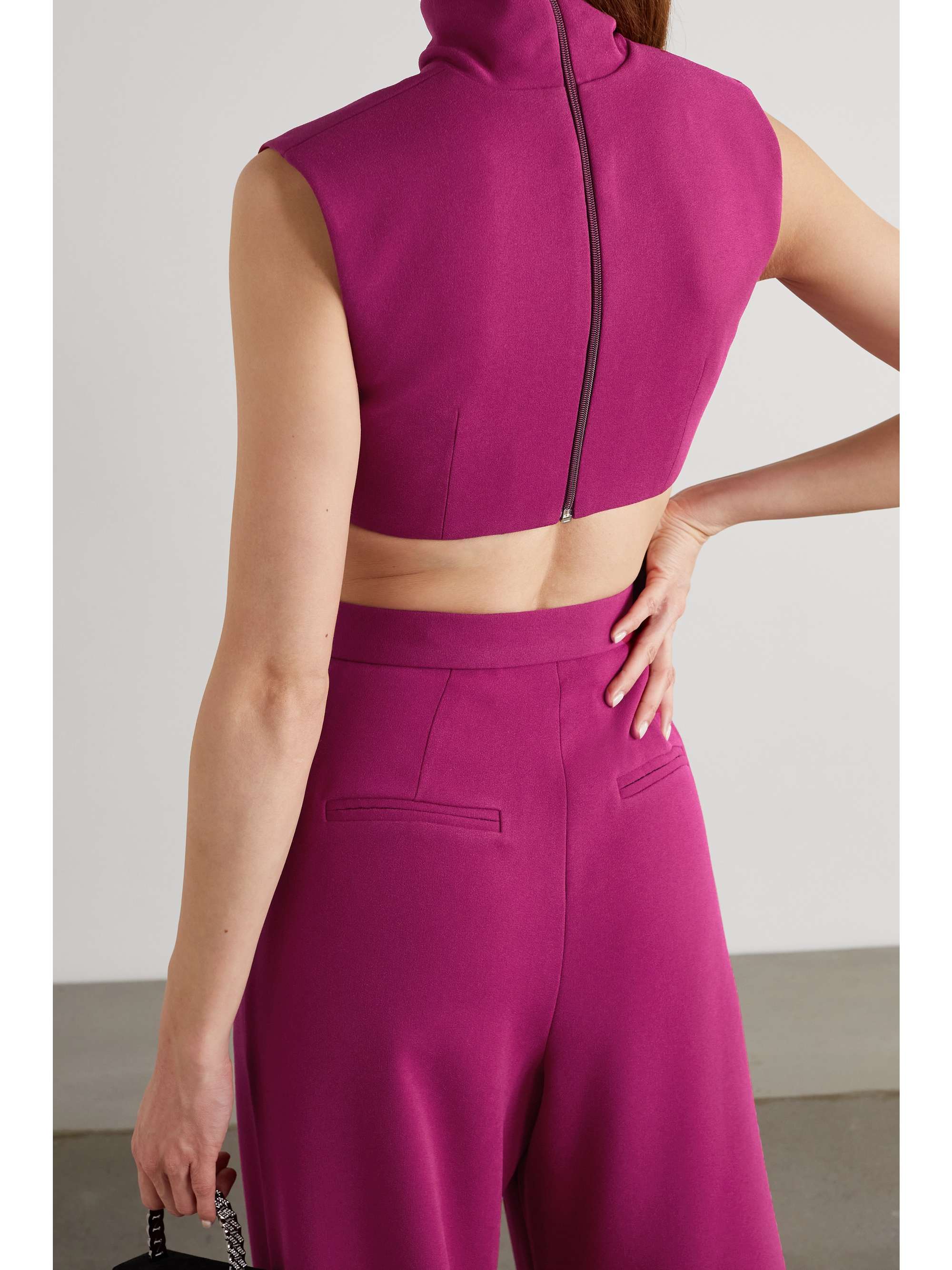 ALEX PERRY Blake cropped crepe turtleneck top