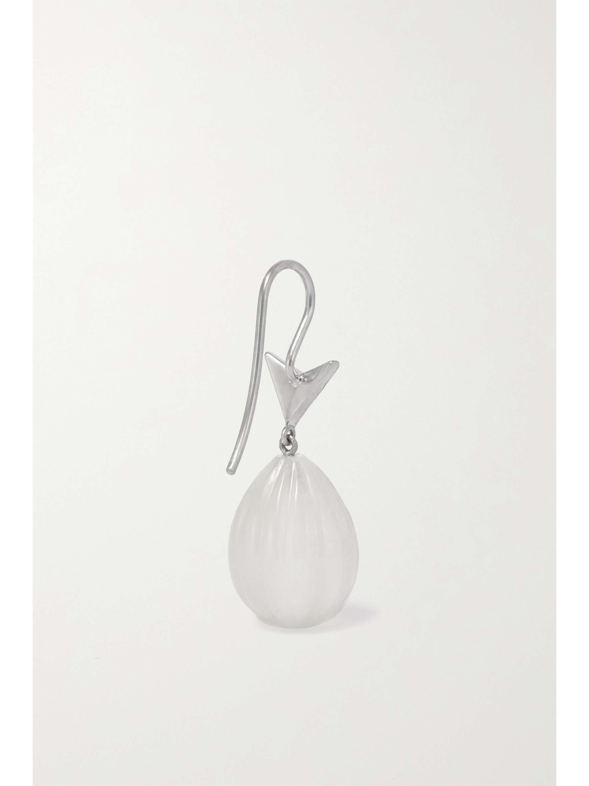 SYLVA & CIE 18-karat white gold, moonstone and diamond earrings