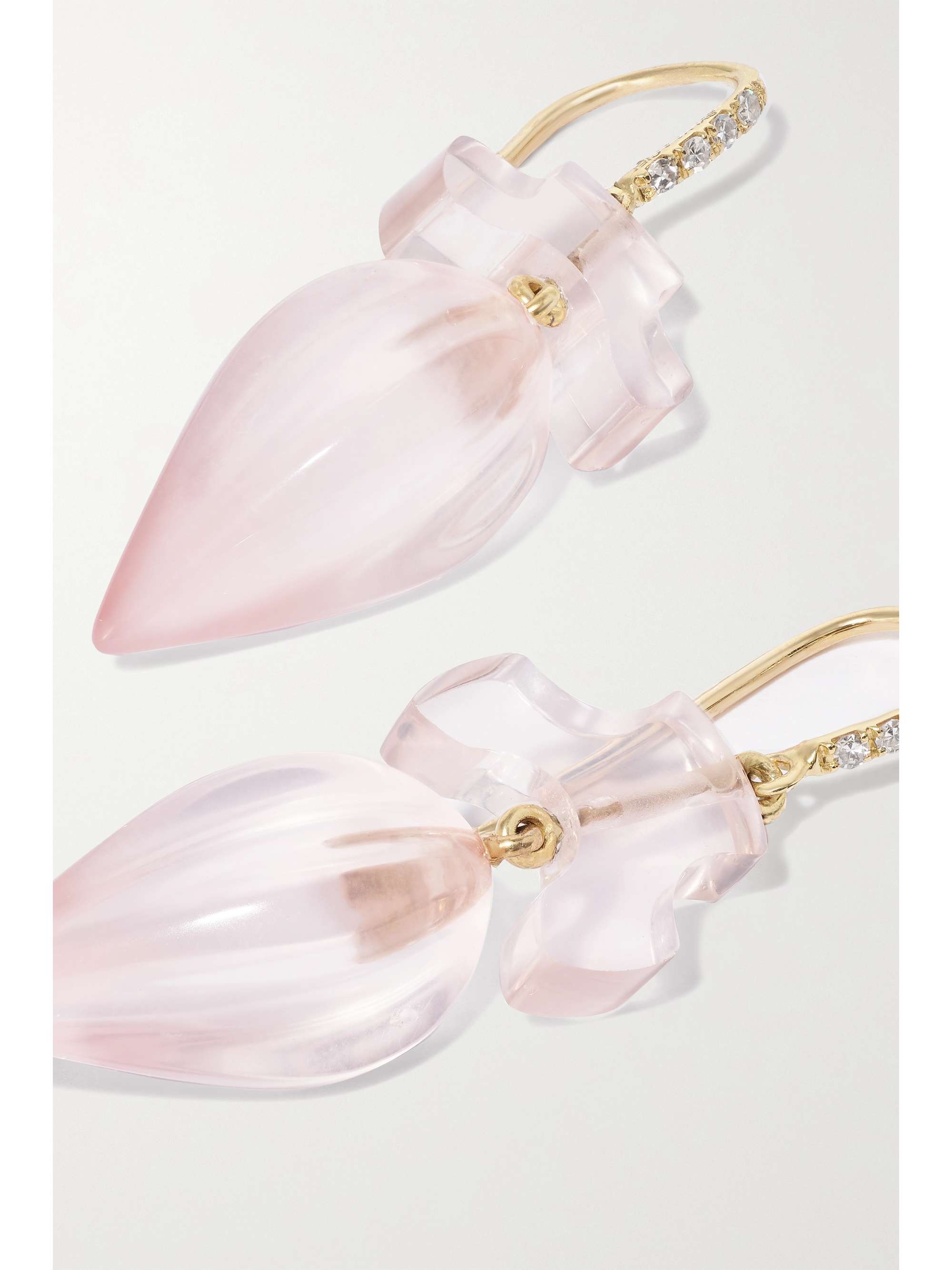 SYLVA & CIE 18-karat gold, quartz and diamond earrings