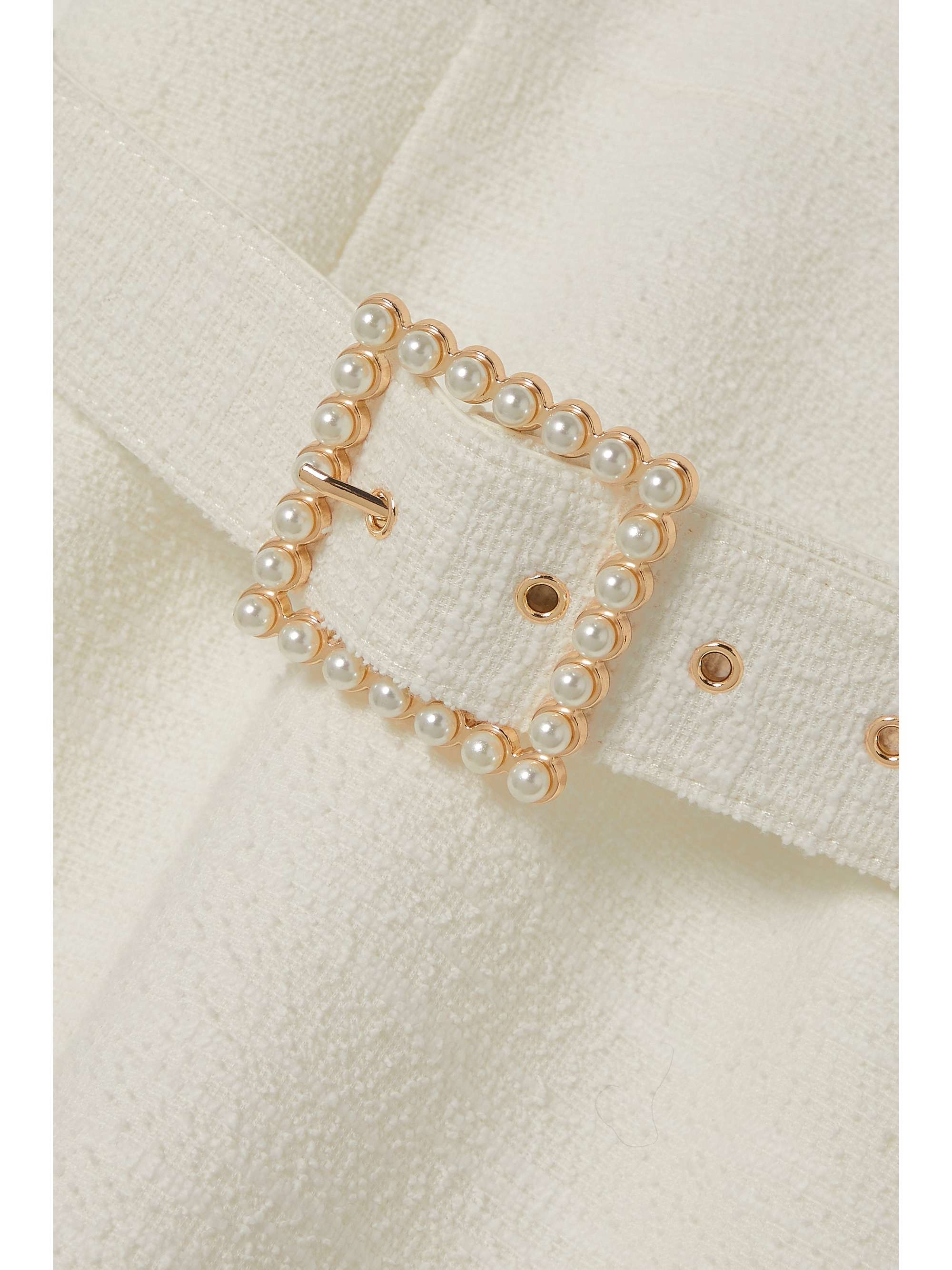 Ivory Clara embellished belted tweed 