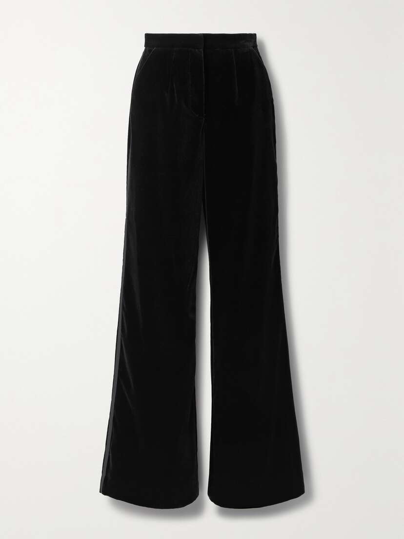 Costarellos Juleen Cotton-velvet Wide-leg Pants