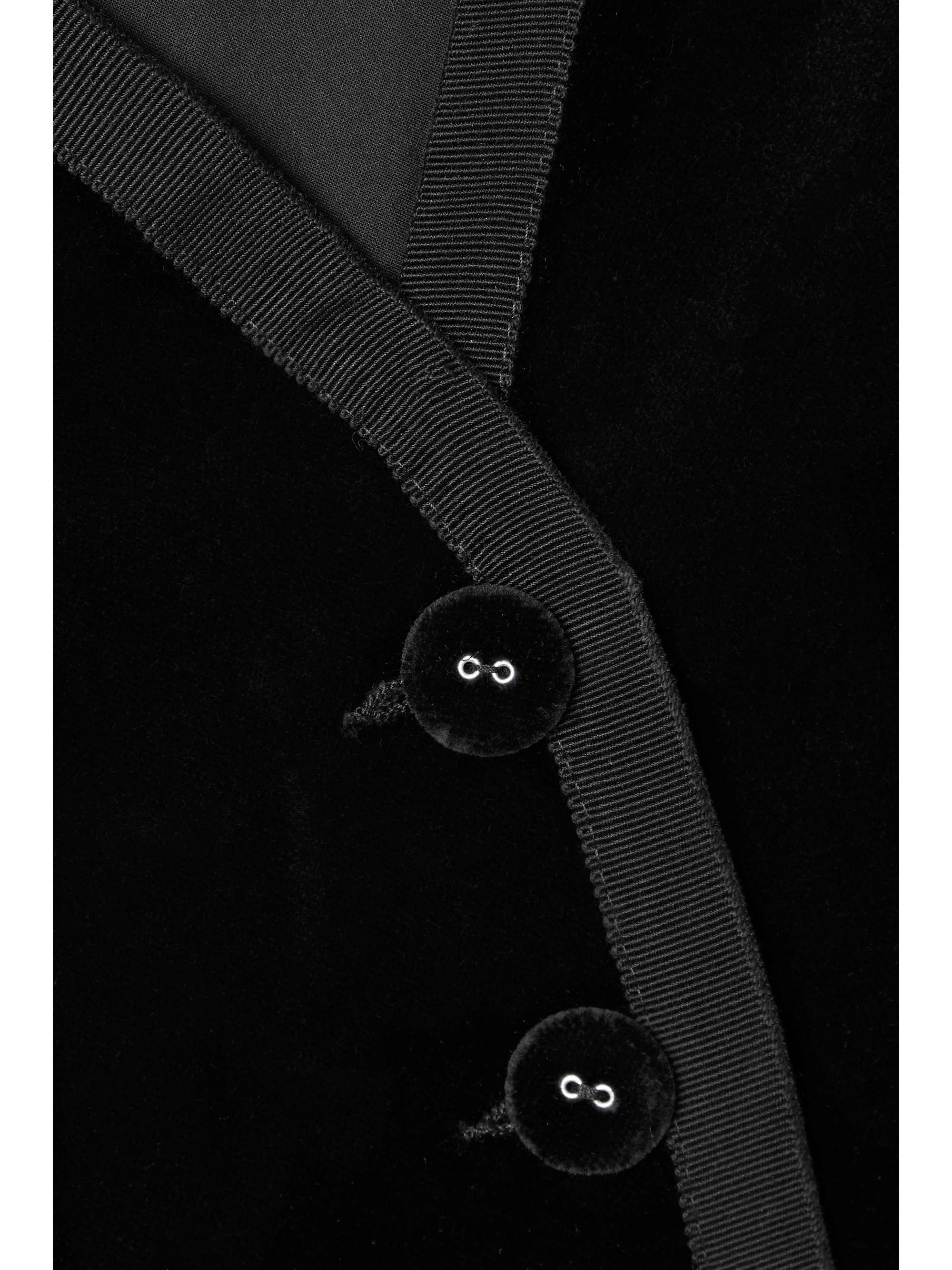 COSTARELLOS Mellie grosgrain-trimmed cotton-velvet vest