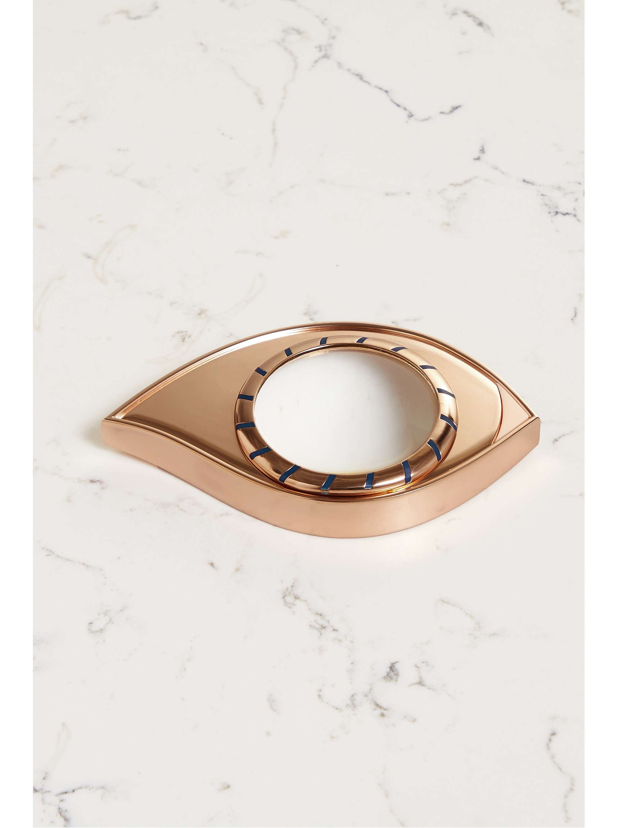 L'OBJET + Lito 13cm gold-plated brass and resin magnifying glass