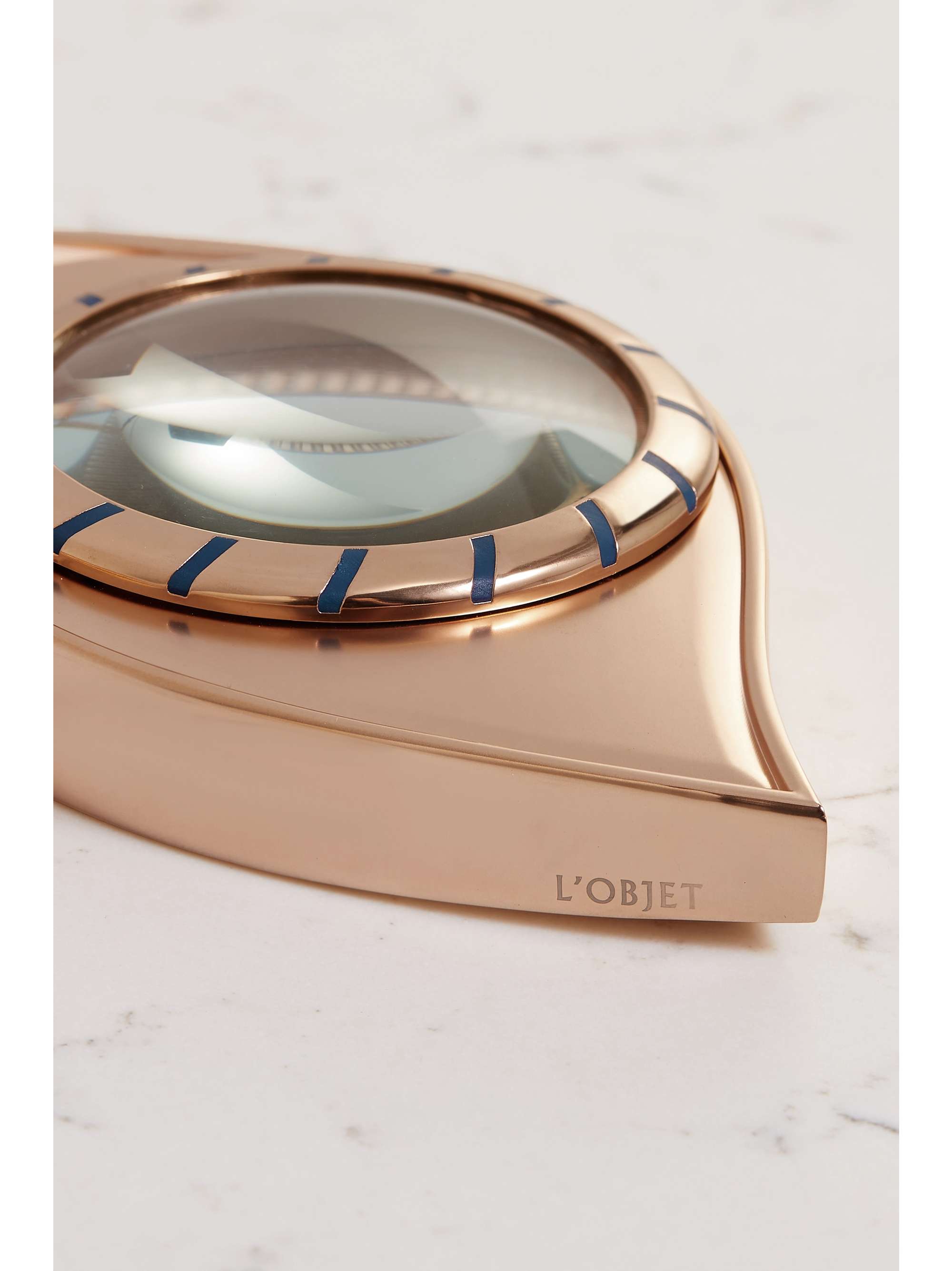 L'OBJET + Lito 13cm gold-plated brass and resin magnifying glass
