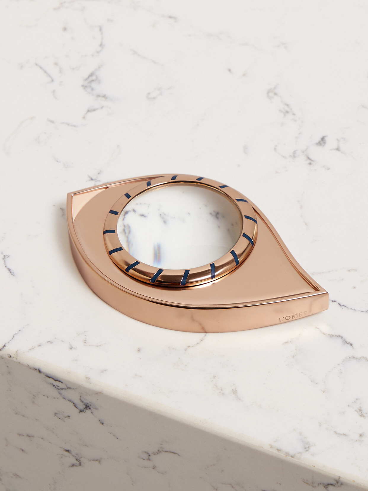 L'Objet - + Lito 13cm Gold-plated Brass And Resin Magnifying Glass - one size