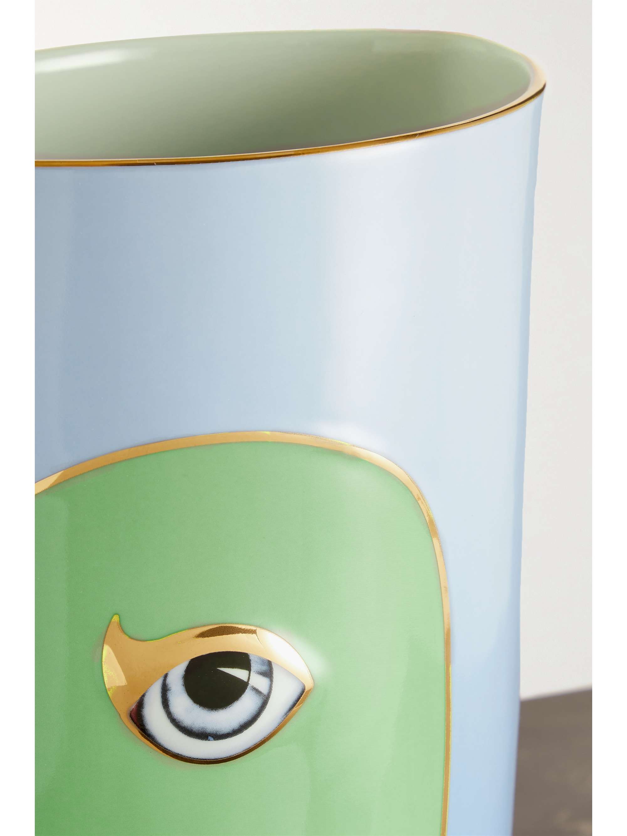 L'OBJET + Lito gold-plated porcelain vase