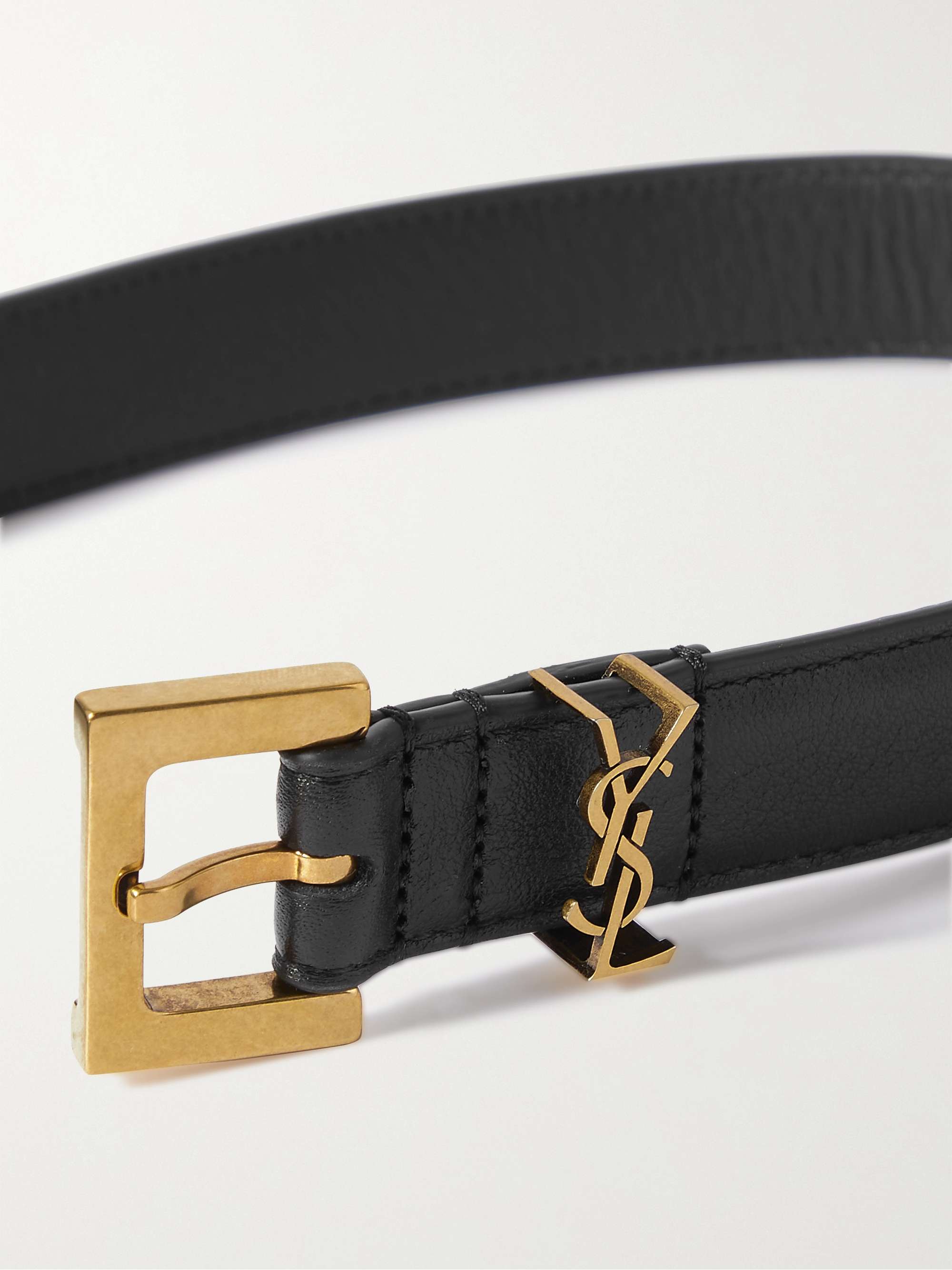 SAINT LAURENT Cassandre leather belt