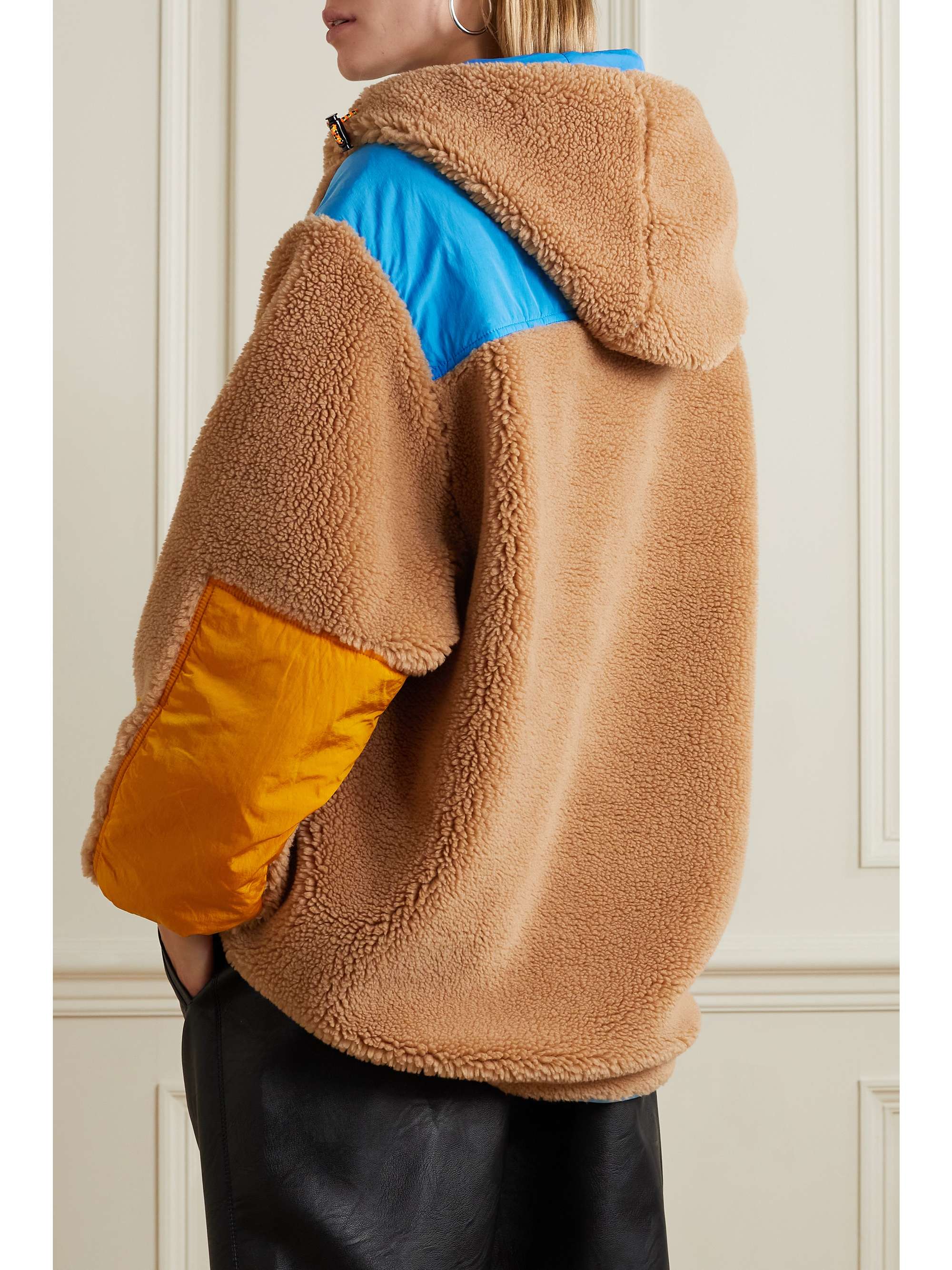 STELLA MCCARTNEY + NET SUSTAIN Marlee oversized paneled recycled fleece and shell hoodie