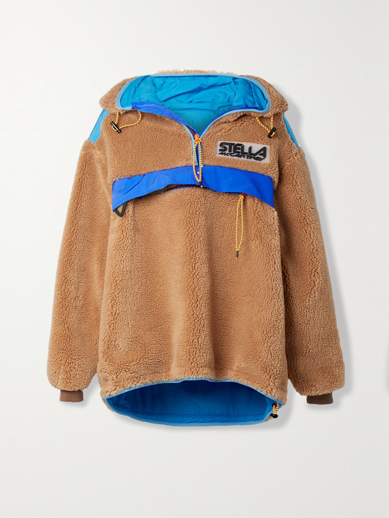 Stella McCartney + Net Sustain Marlee Oversized Paneled Recycled Fleece And Shell Hoodie