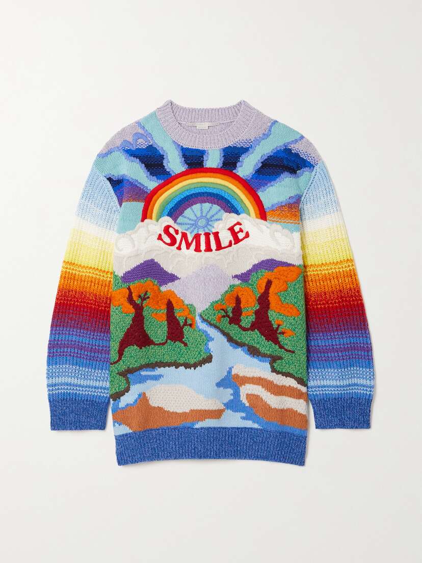 Stella McCartney Kind Intarsia Wool And Cotton-blend Sweater