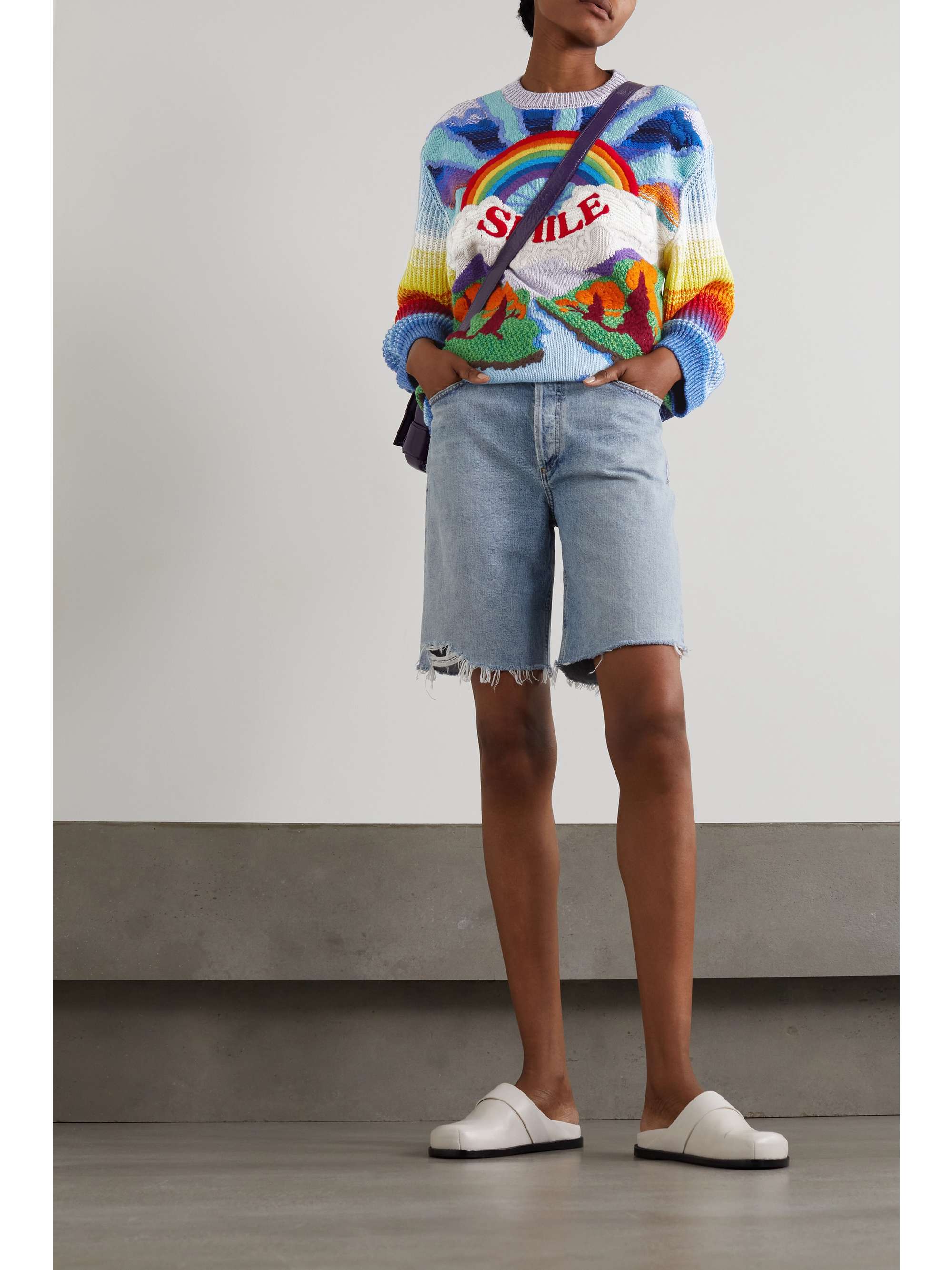 STELLA MCCARTNEY Kind intarsia wool and cotton-blend sweater | NET-A-PORTER