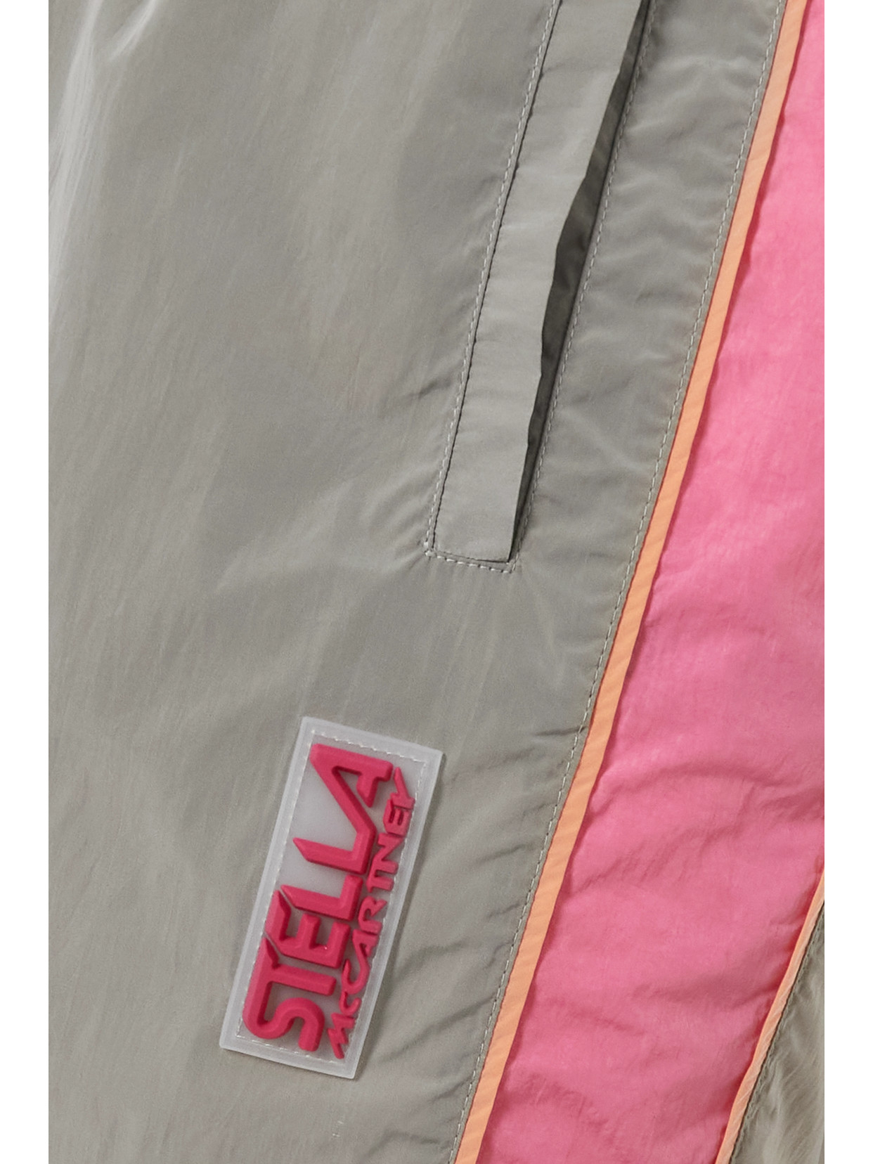 Stella Mccartney Kira Appliquéd Striped Econyl Track Pants In Gray