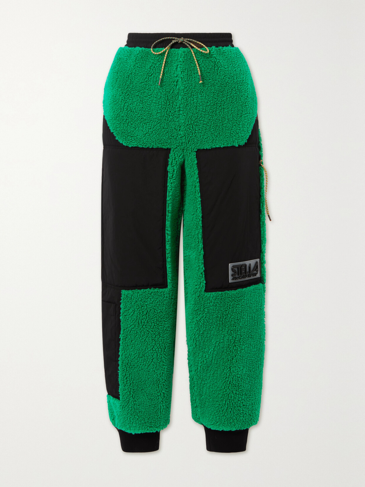 Stella McCartney - + Net Sustain Kara Recycled Faux Shearling And Shell Track Pants - Green