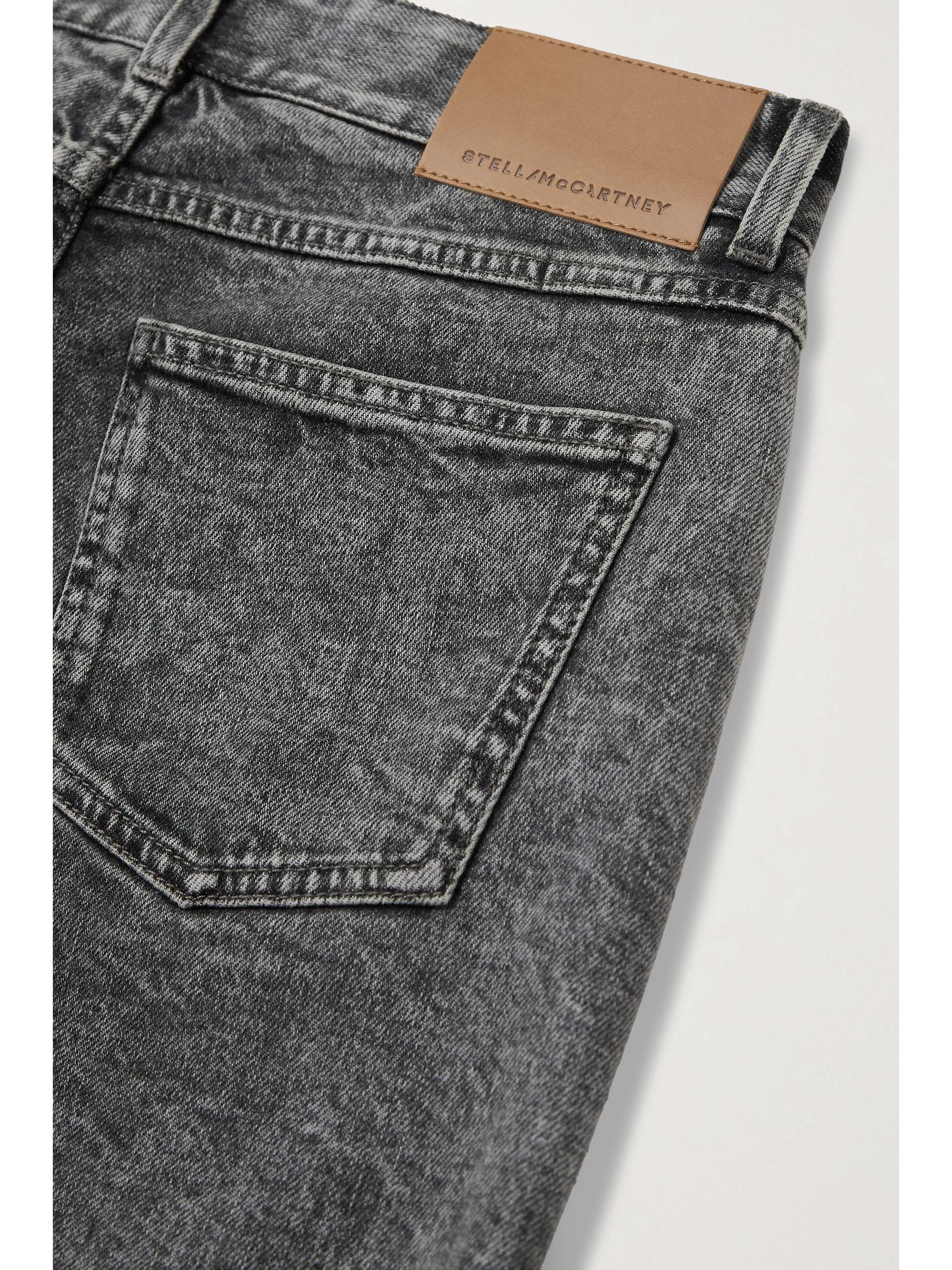 STELLA MCCARTNEY + NET SUSTAIN embroidered organic mid-rise slim-leg jeans