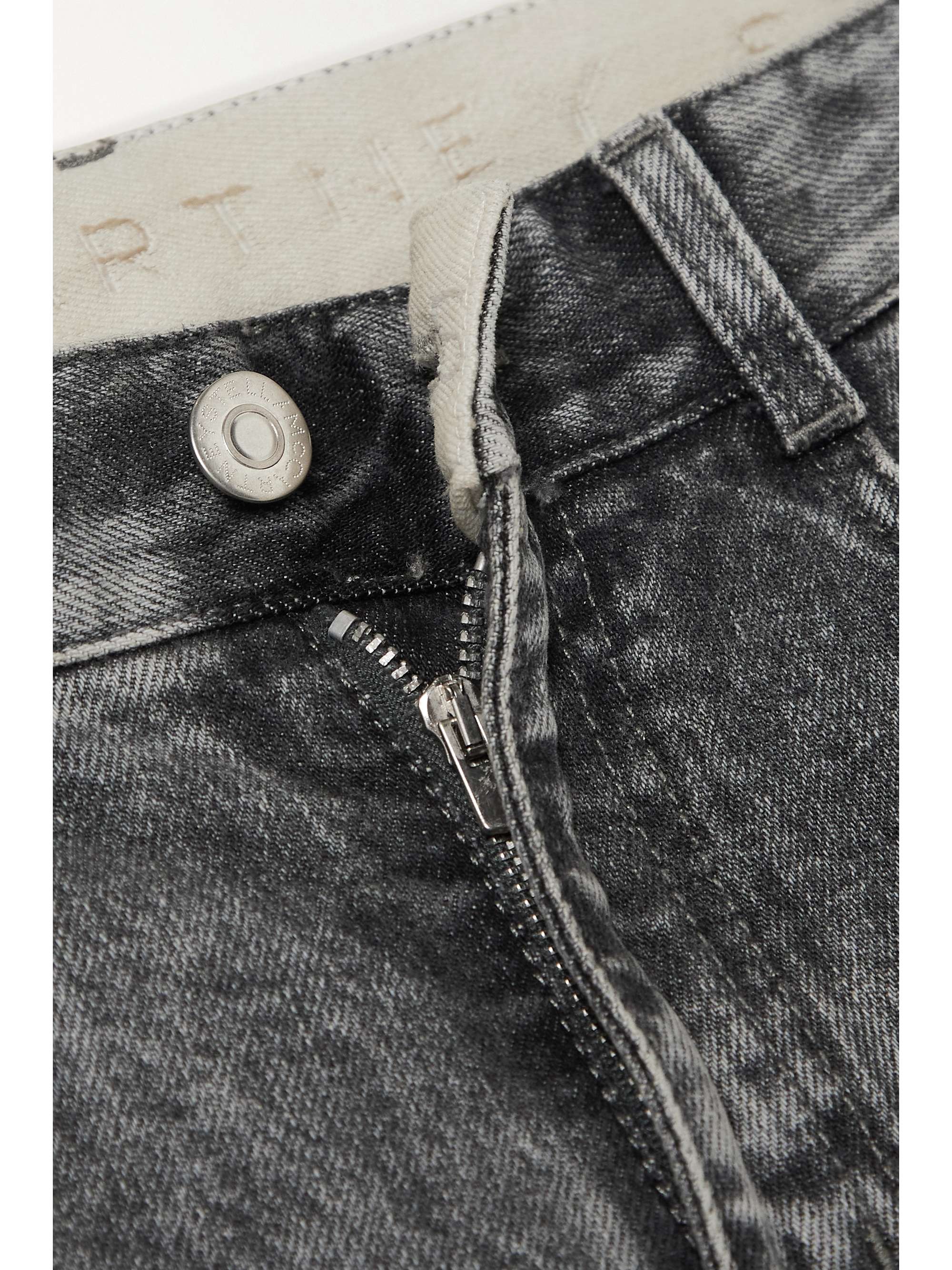 STELLA MCCARTNEY + NET SUSTAIN embroidered organic mid-rise slim-leg jeans