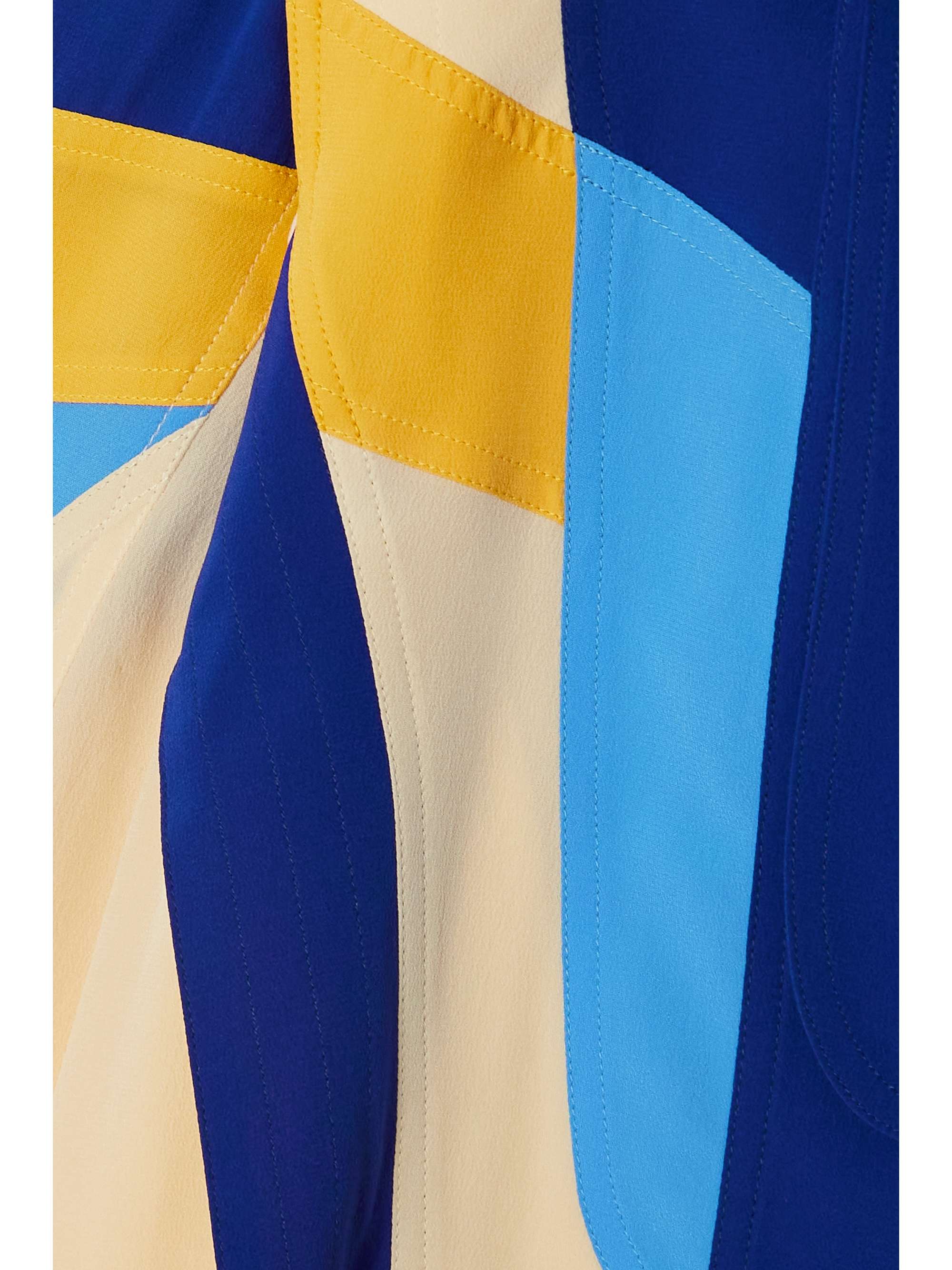 STELLA MCCARTNEY Monica hooded paneled silk crepe de chine mini dress