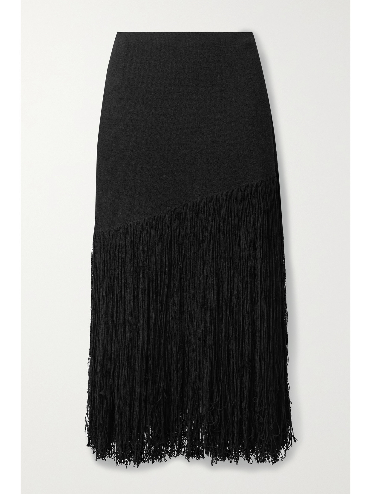 Fringed Cotton-blend Midi Skirt