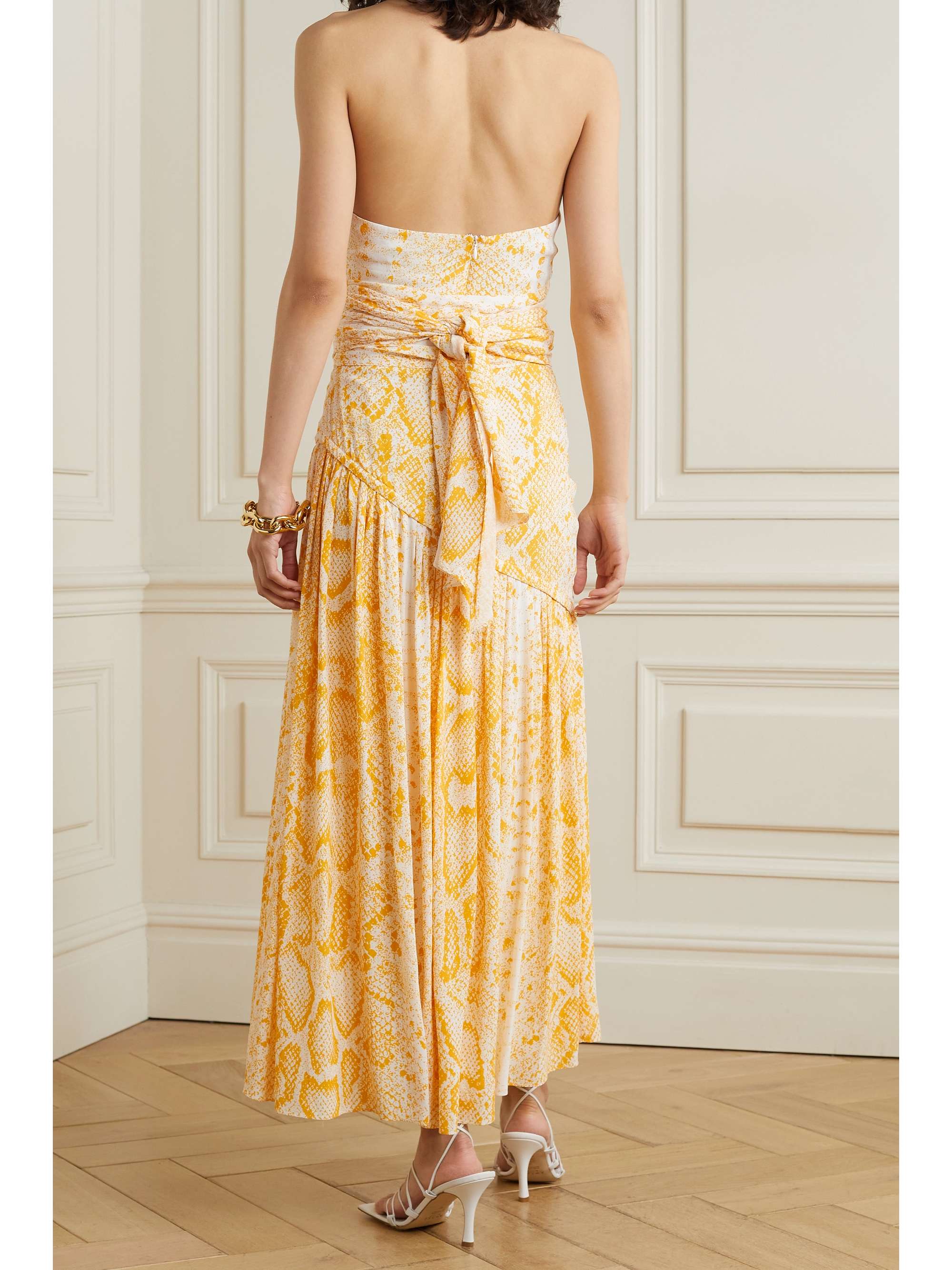 PROENZA SCHOULER Convertible snake-print crepe de chine midi dress