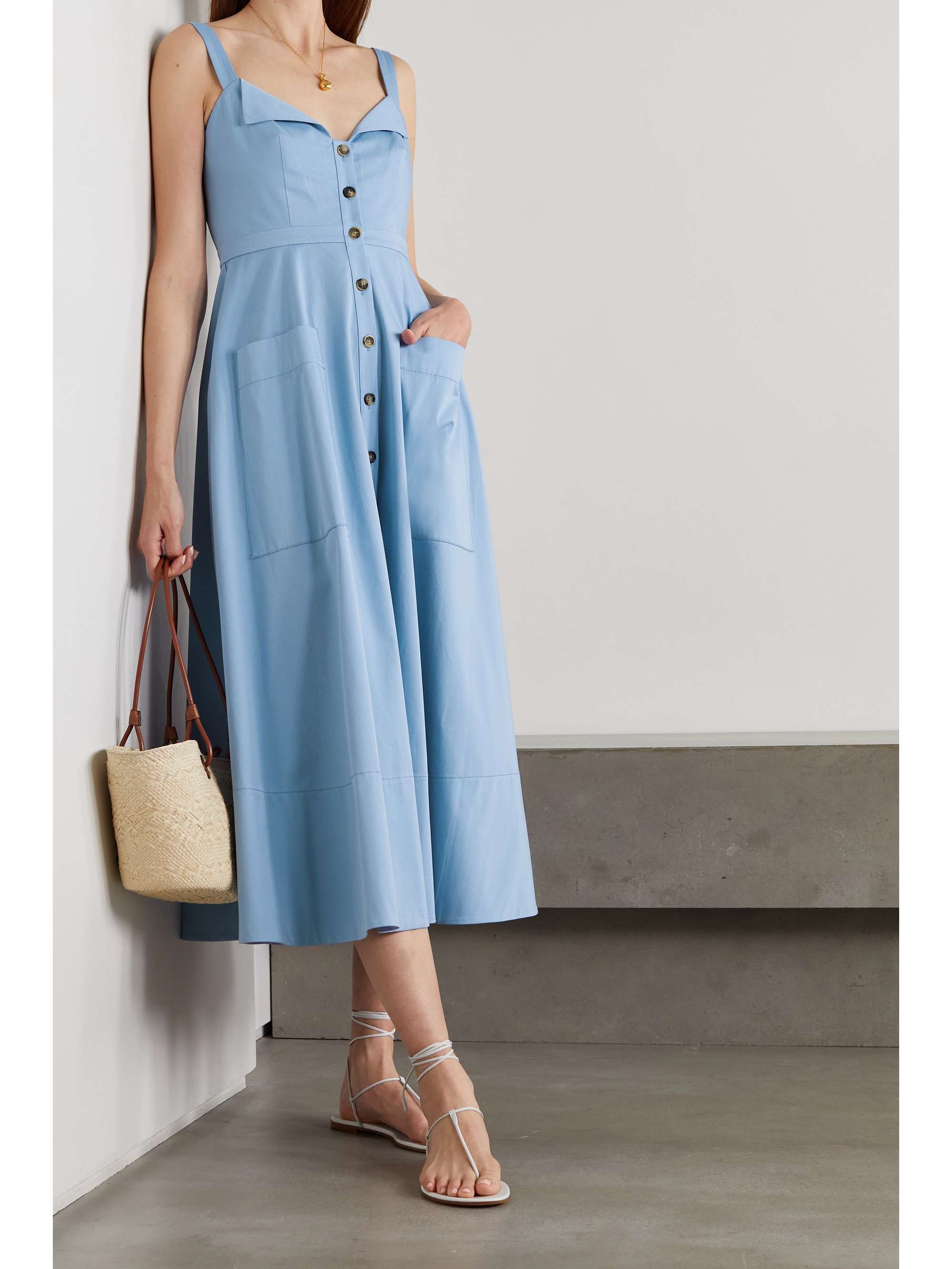 Fara stretch-cotton midi dress | SALONI 