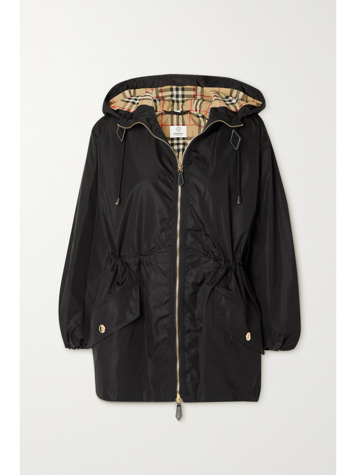 Burberry Lightweight Econyl® Hooded Jacket In Black