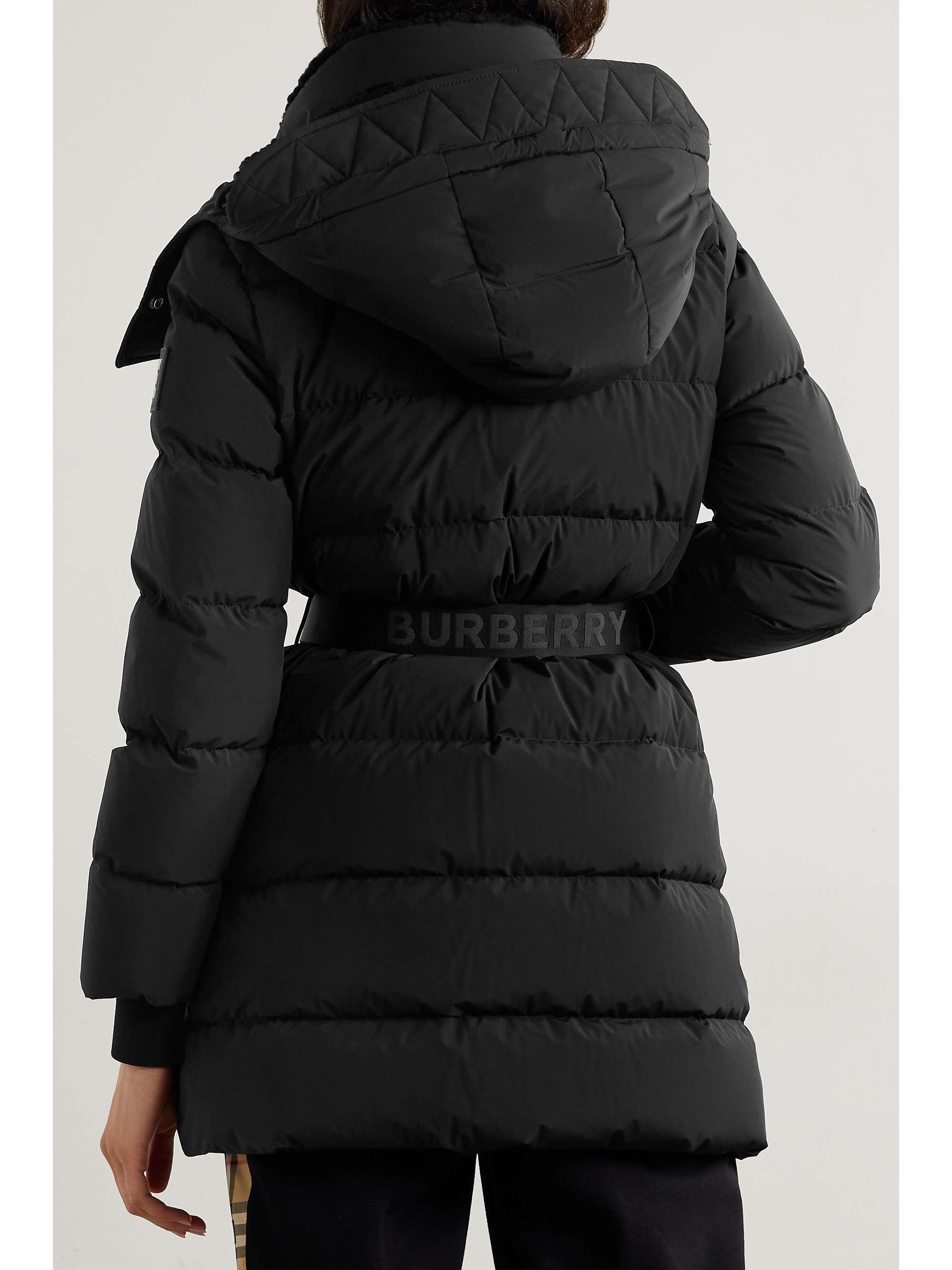 BURBERRY + NET SUSTAIN belted hooded quilted shell down coat