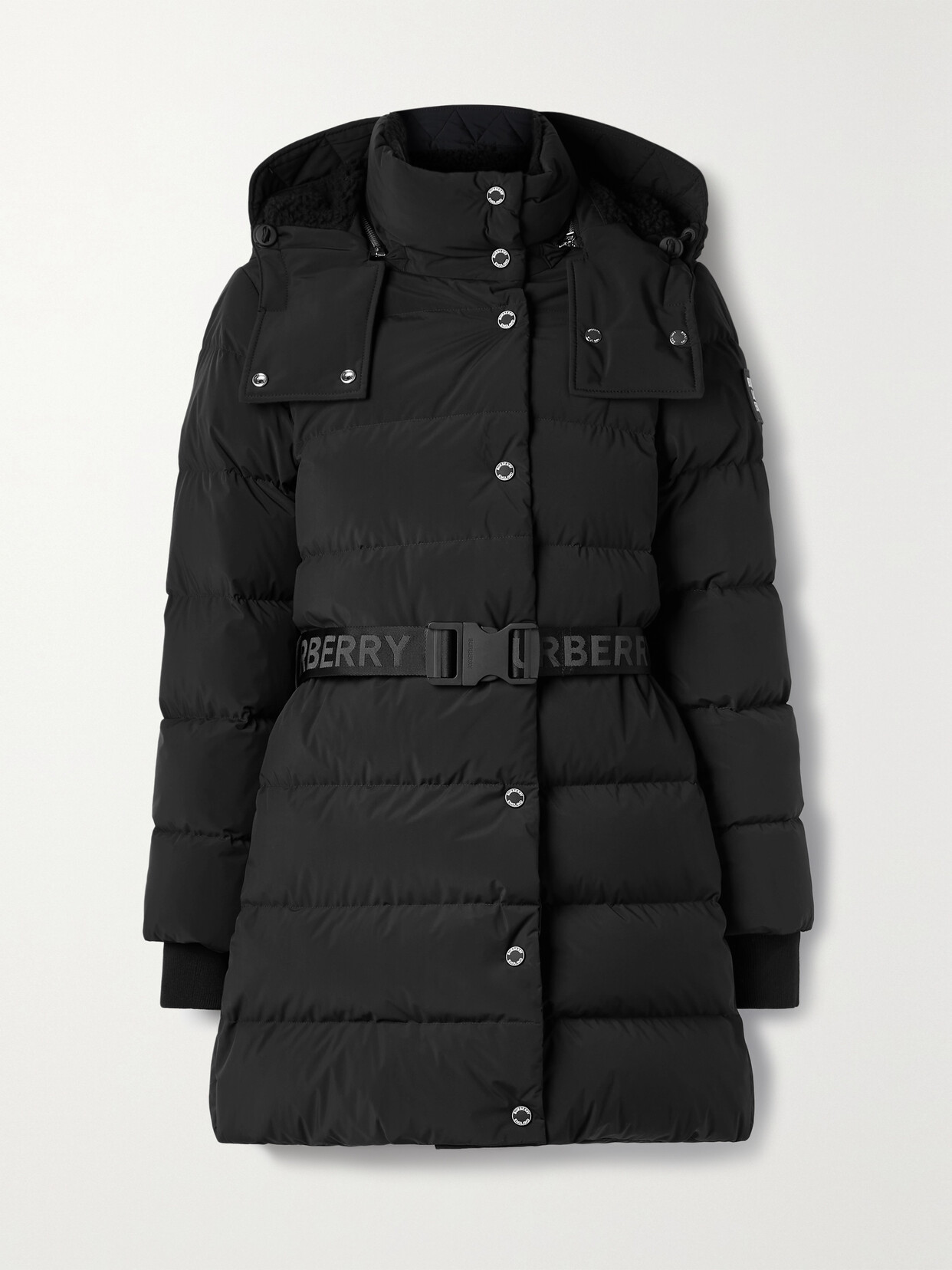 Burberry - + Net Sustain Belted Hooded Quilted Shell Down Coat - Black