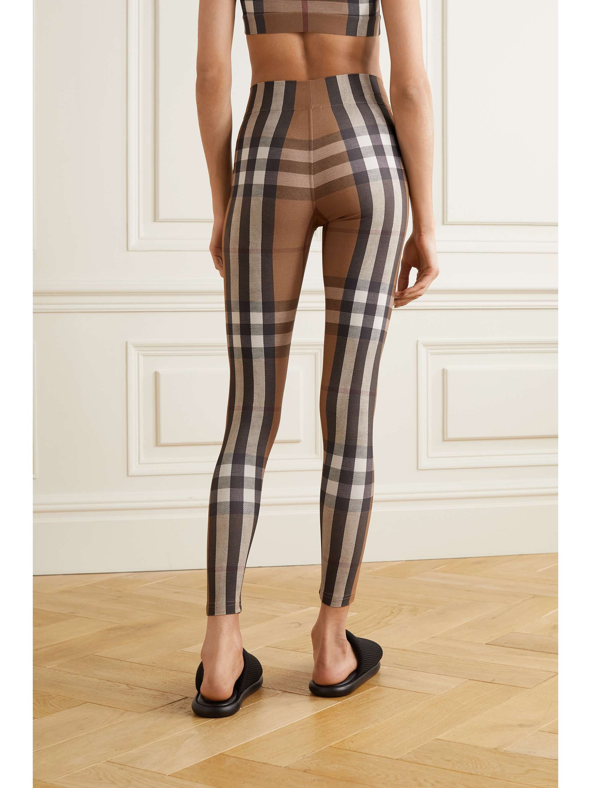 BURBERRY Checked stretch-jersey leggings | NET-A-PORTER