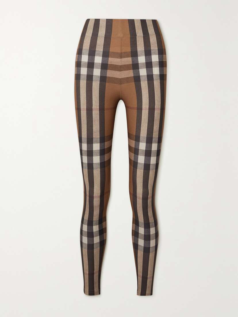 Burberry Checked Stretch-jersey Leggings