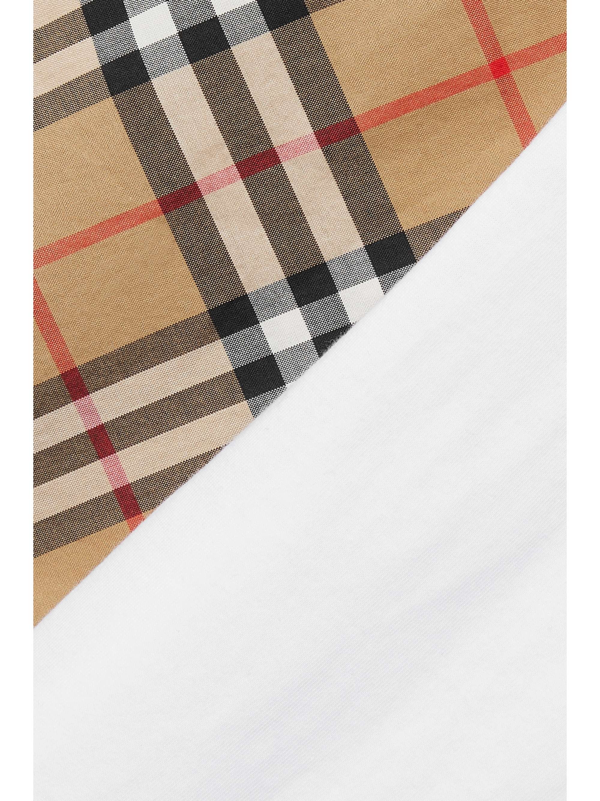 BURBERRY Checked poplin-trimmed cotton-jersey T-shirt