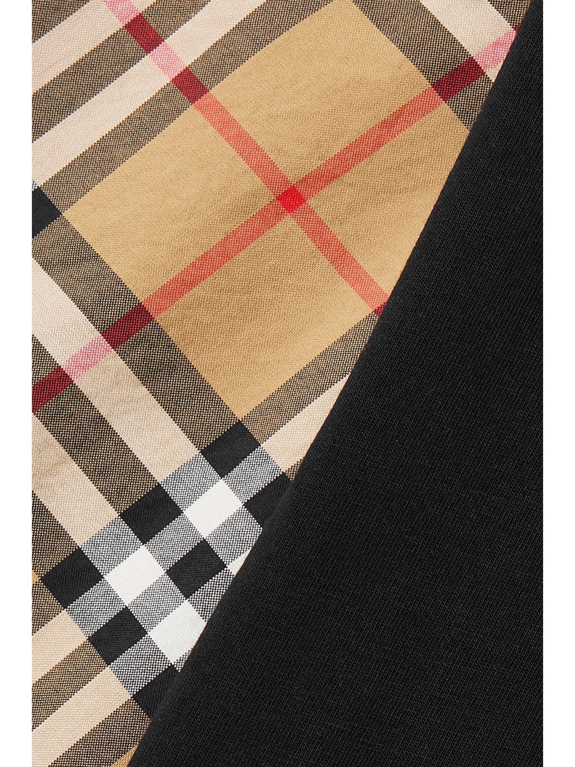 BURBERRY + NET SUSTAIN checked poplin-trimmed cotton-jersey T-shirt