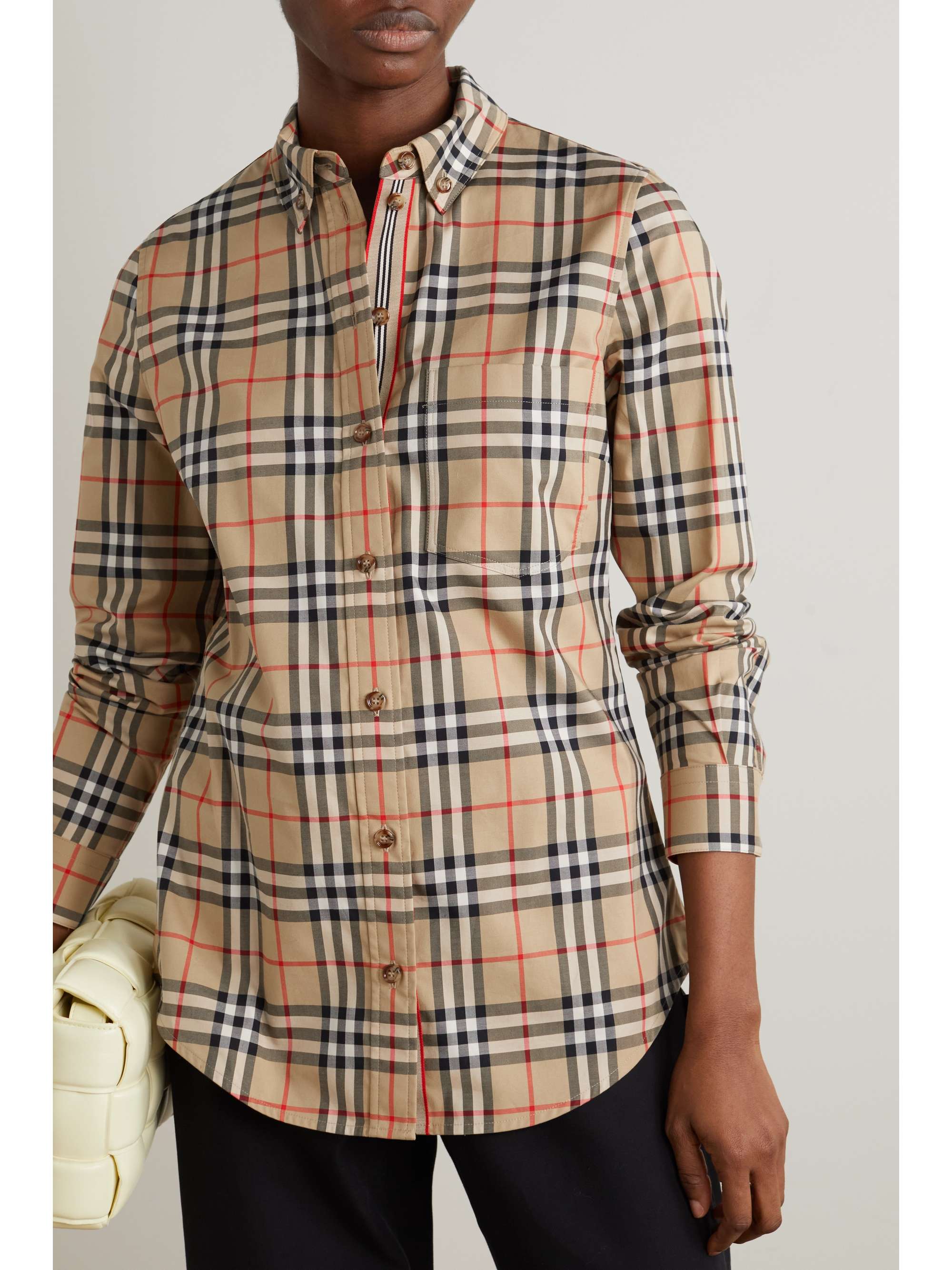 BURBERRY Checked cotton-blend shirt