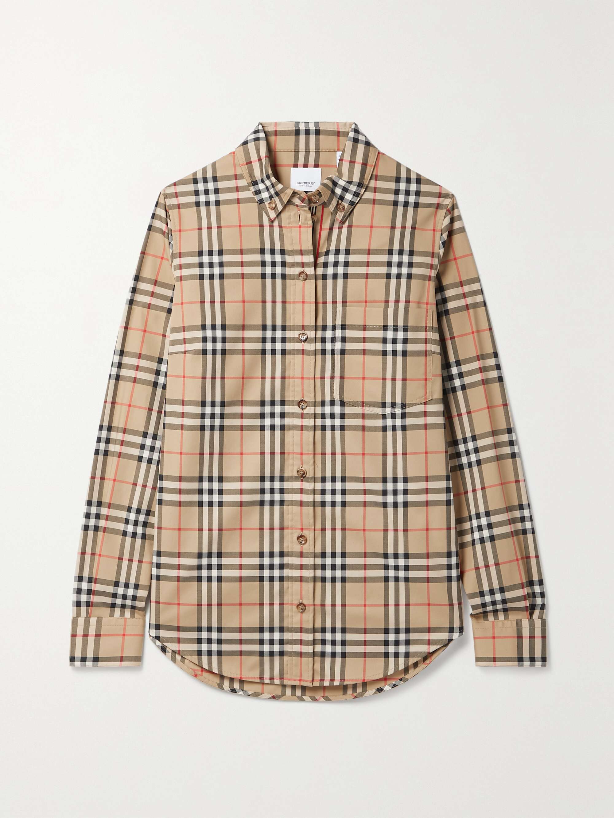 BURBERRY Checked cotton-blend shirt | NET-A-PORTER