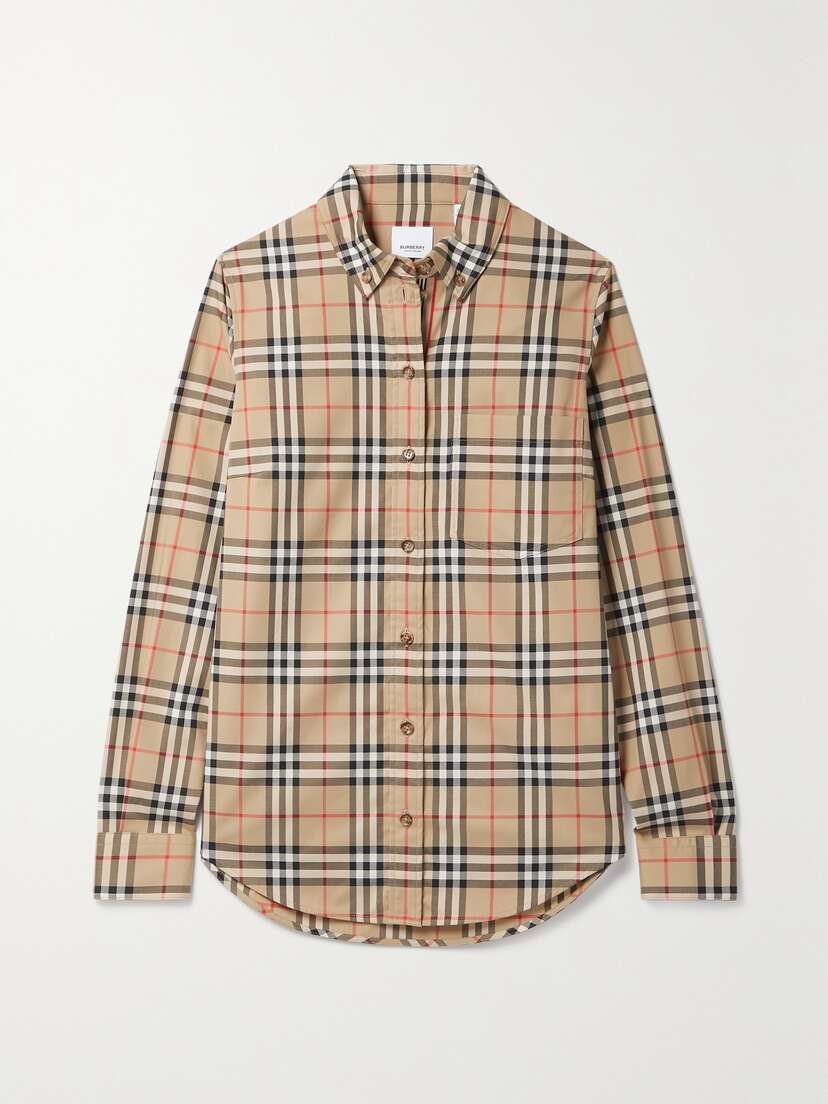 Burberry Checked Cotton-blend Shirt -  - UK 18