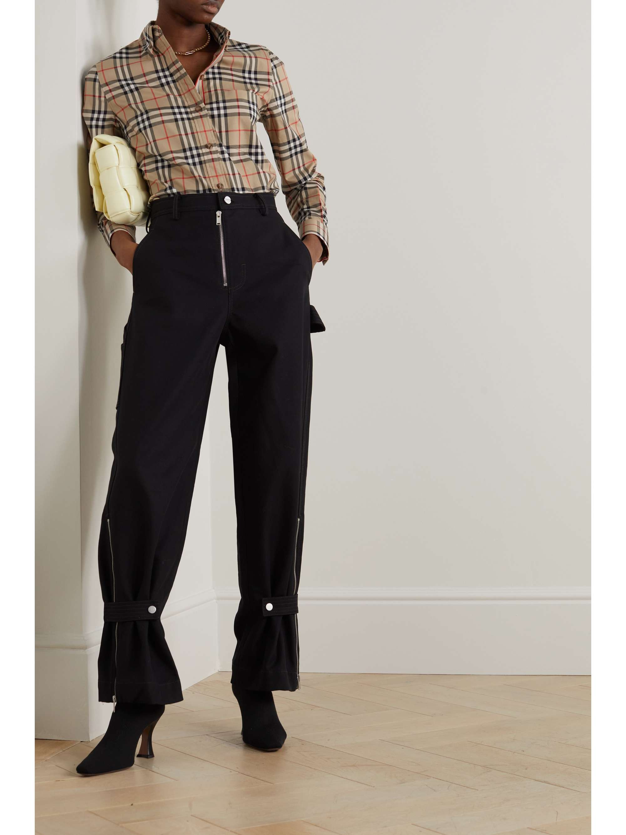 BURBERRY Checked cotton-blend shirt