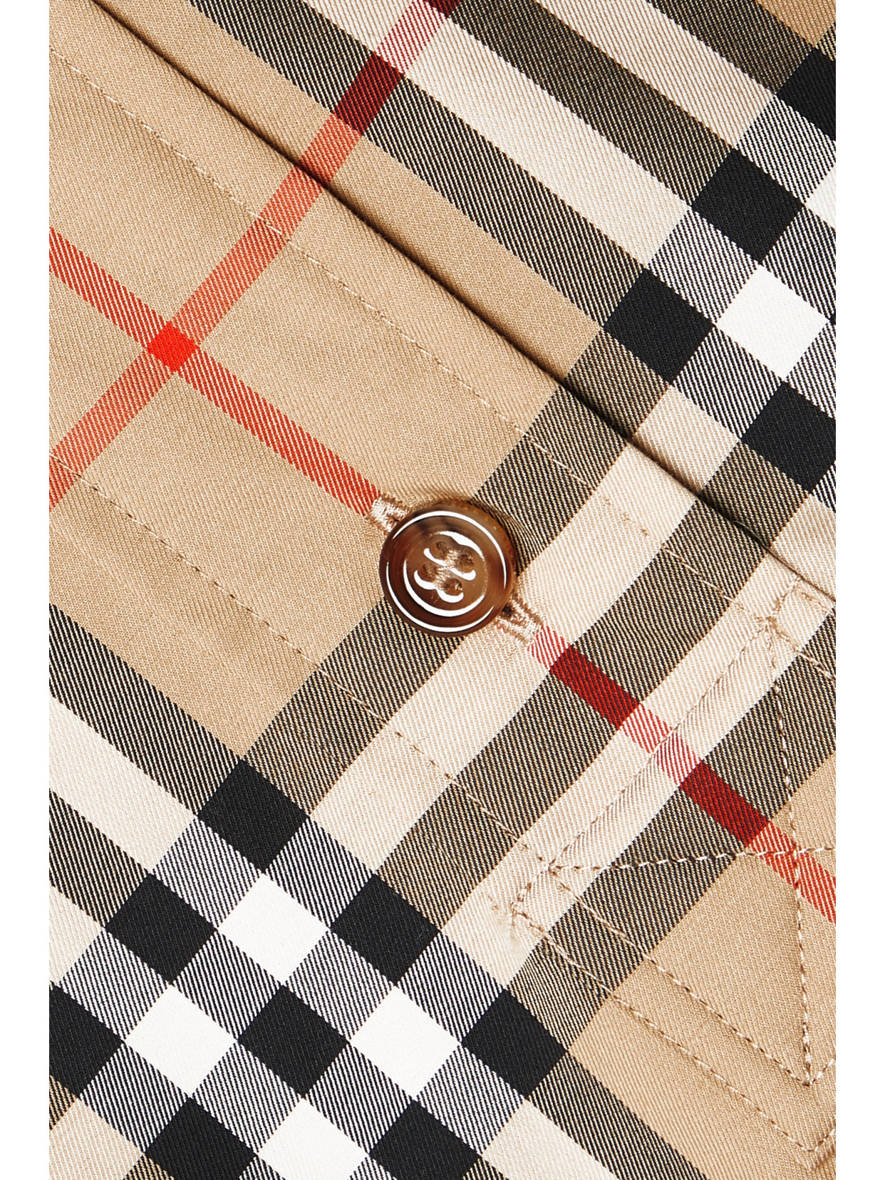 BURBERRY + NET SUSTAIN BELTED CHECKED COTTON-BLEND POPLIN MINI SHIRT DRESS