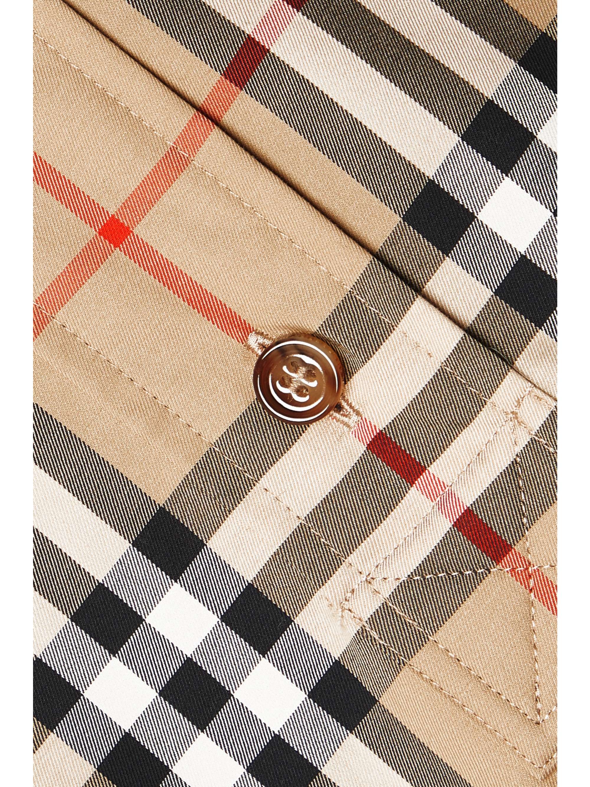 BURBERRY + NET SUSTAIN belted checked cotton-blend poplin mini shirt dress