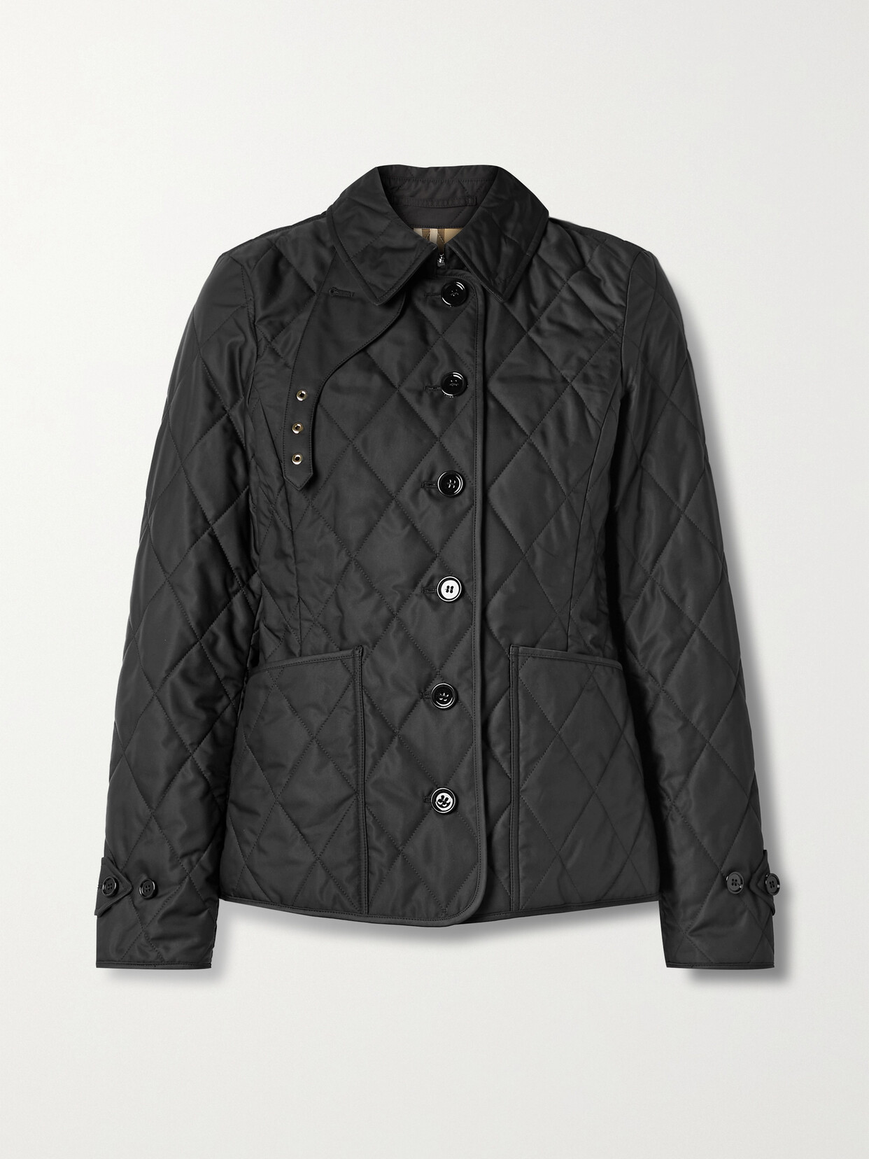 Shop Burberry Quilted Shell Jacket In Black