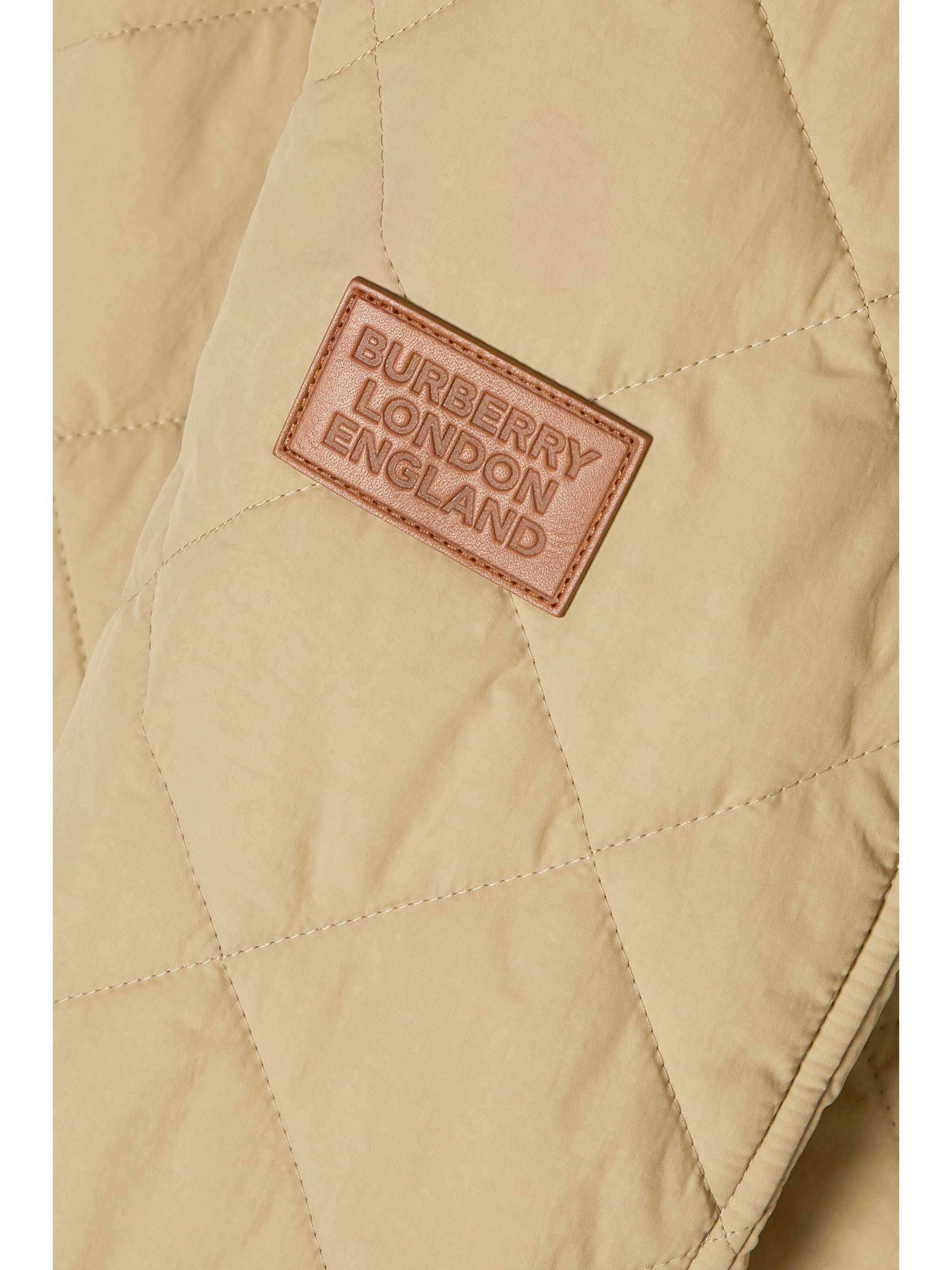 BURBERRY Corduroy and leather-trimmed quilted shell jacket
