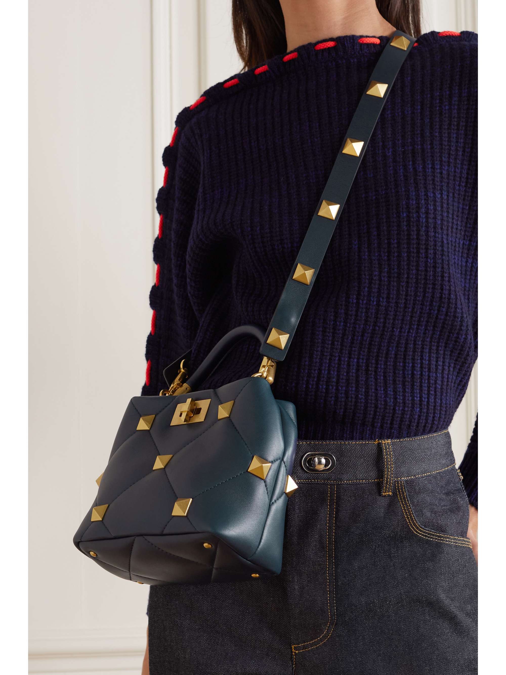 VALENTINO GARAVANI Valentino Garavani Roman Stud mini quilted leather tote