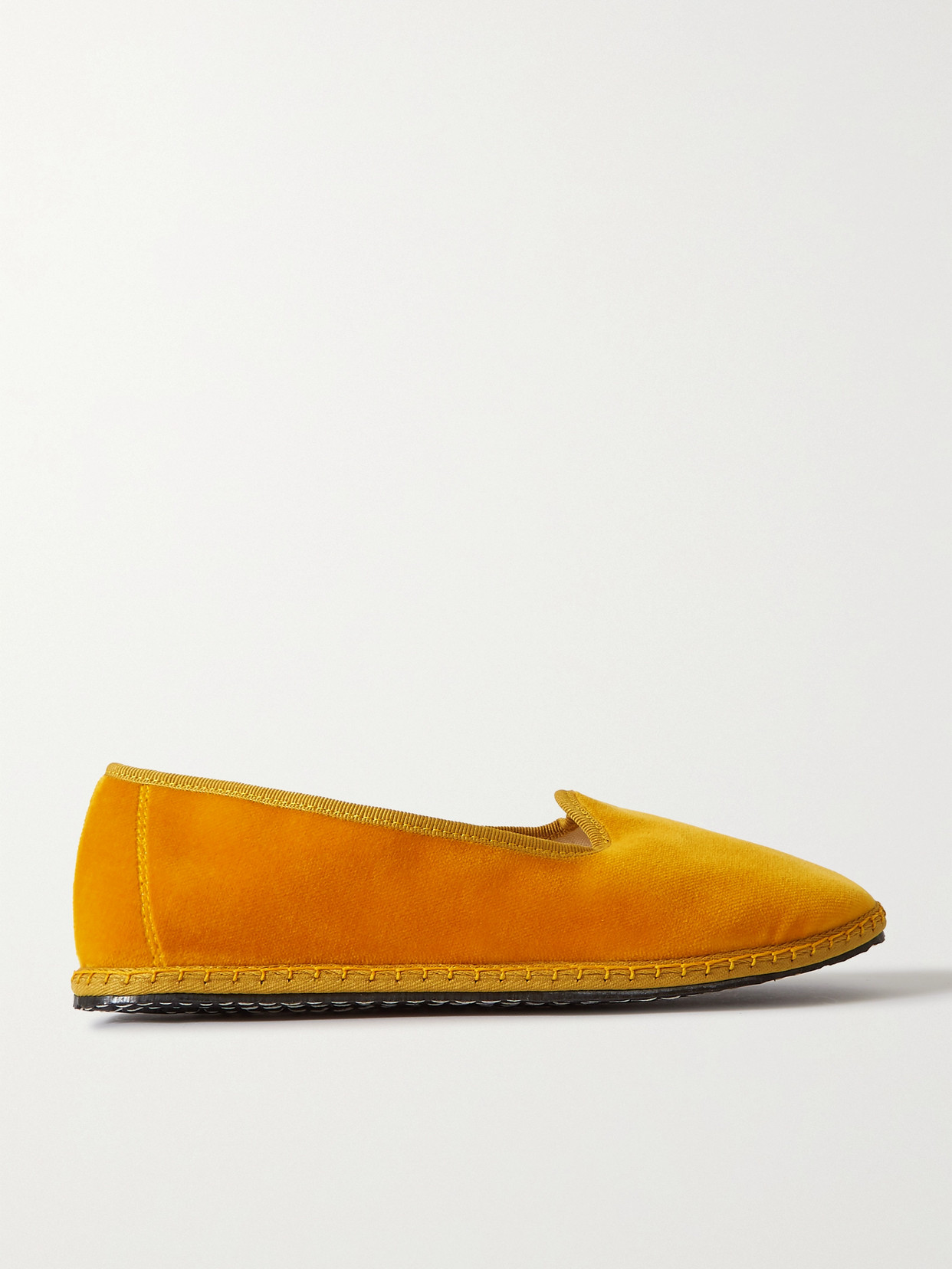 Vibi Venezia Velvet Slippers In Mustard