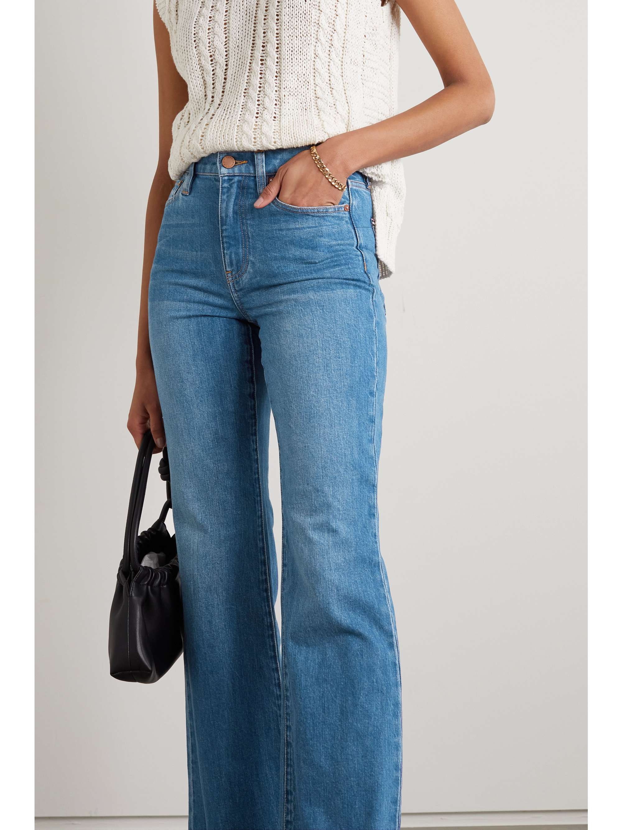 ALICE + OLIVIA Fabulous 70's frayed high-rise bootcut jeans