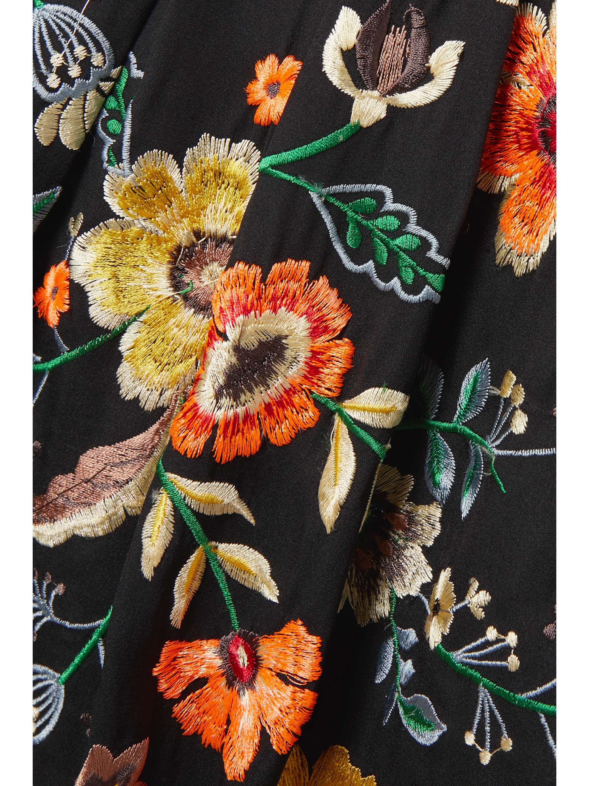 ALICE + OLIVIA Fizer embroidered poplin mini skirt