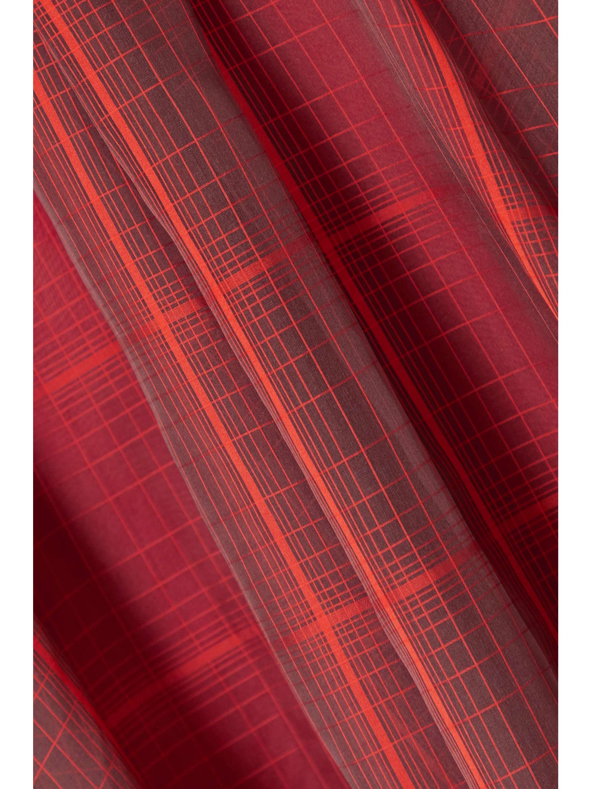 AKRIS Pleated checked mulberry silk-blend organza midi skirt