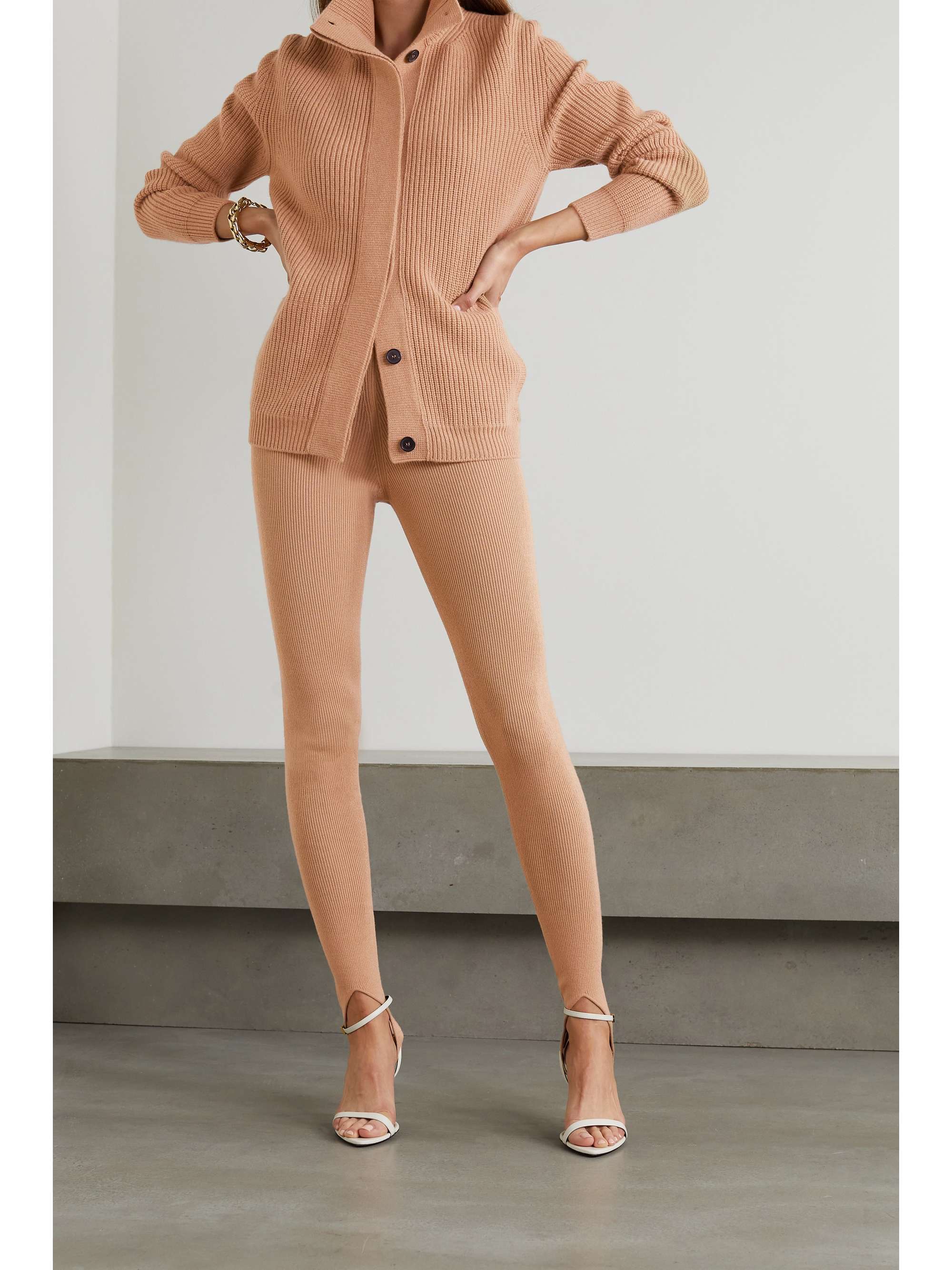 TOM FORD Ribbed cashmere-blend stirrup leggings