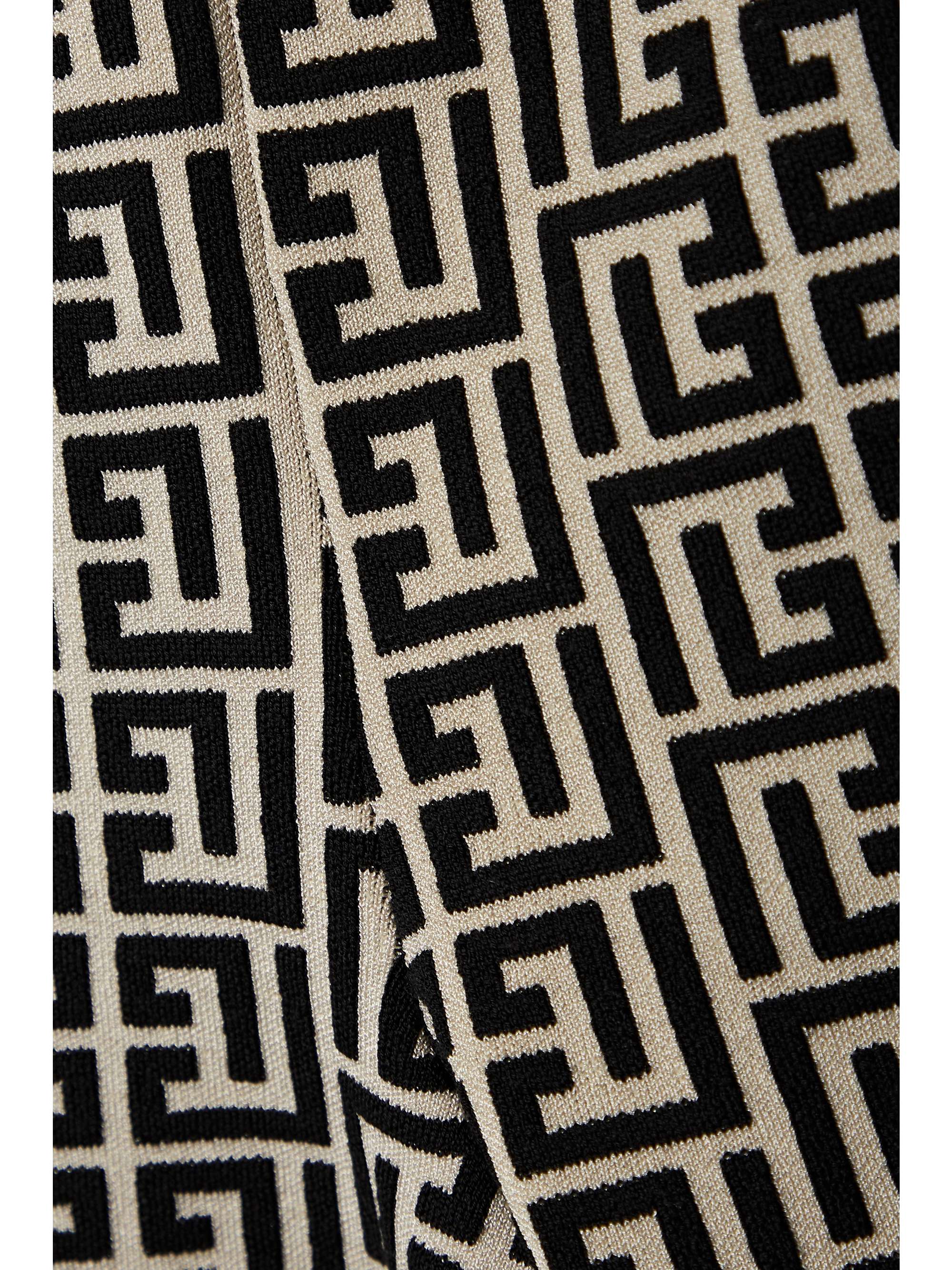 BALMAIN Jacquard-knit wool-blend shorts