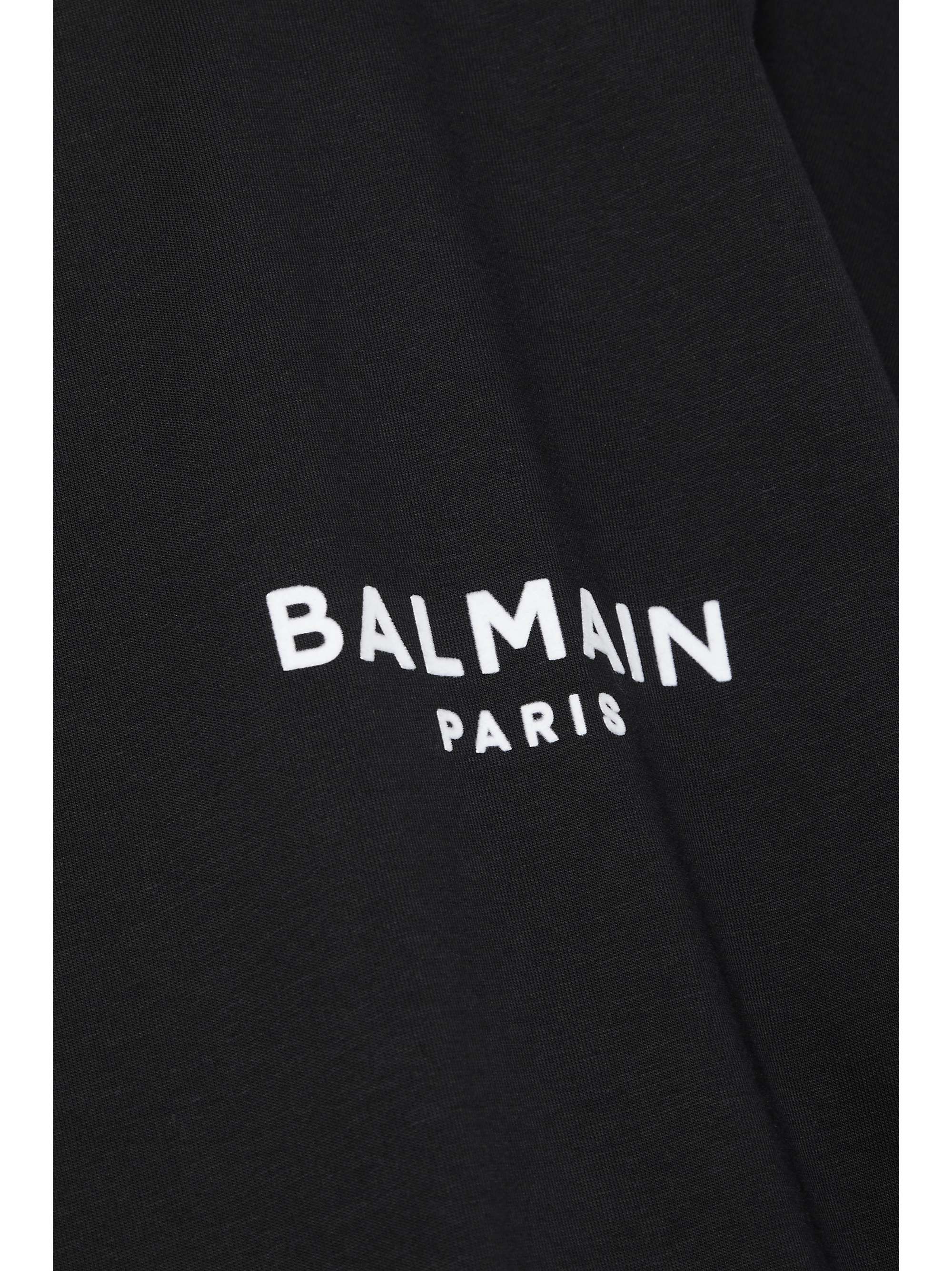 BALMAIN Cropped flocked cotton-jersey T-shirt