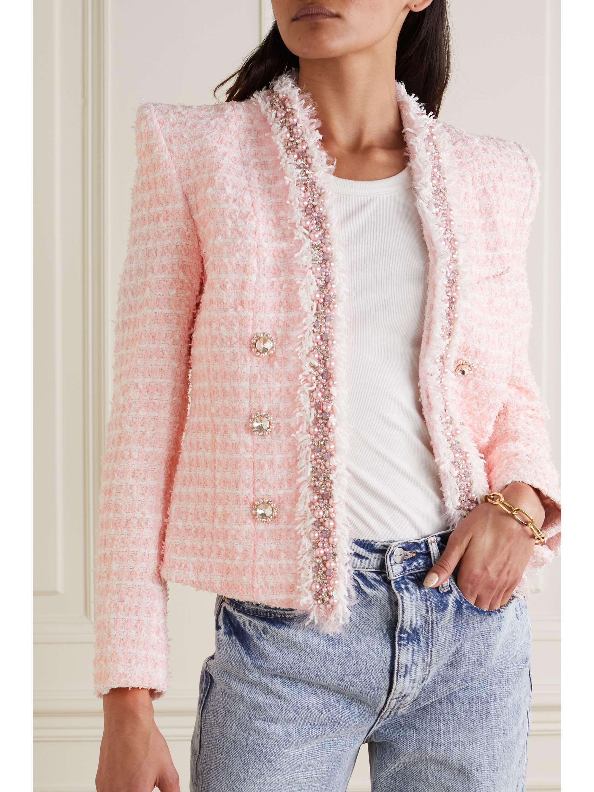 pink tweed jacket