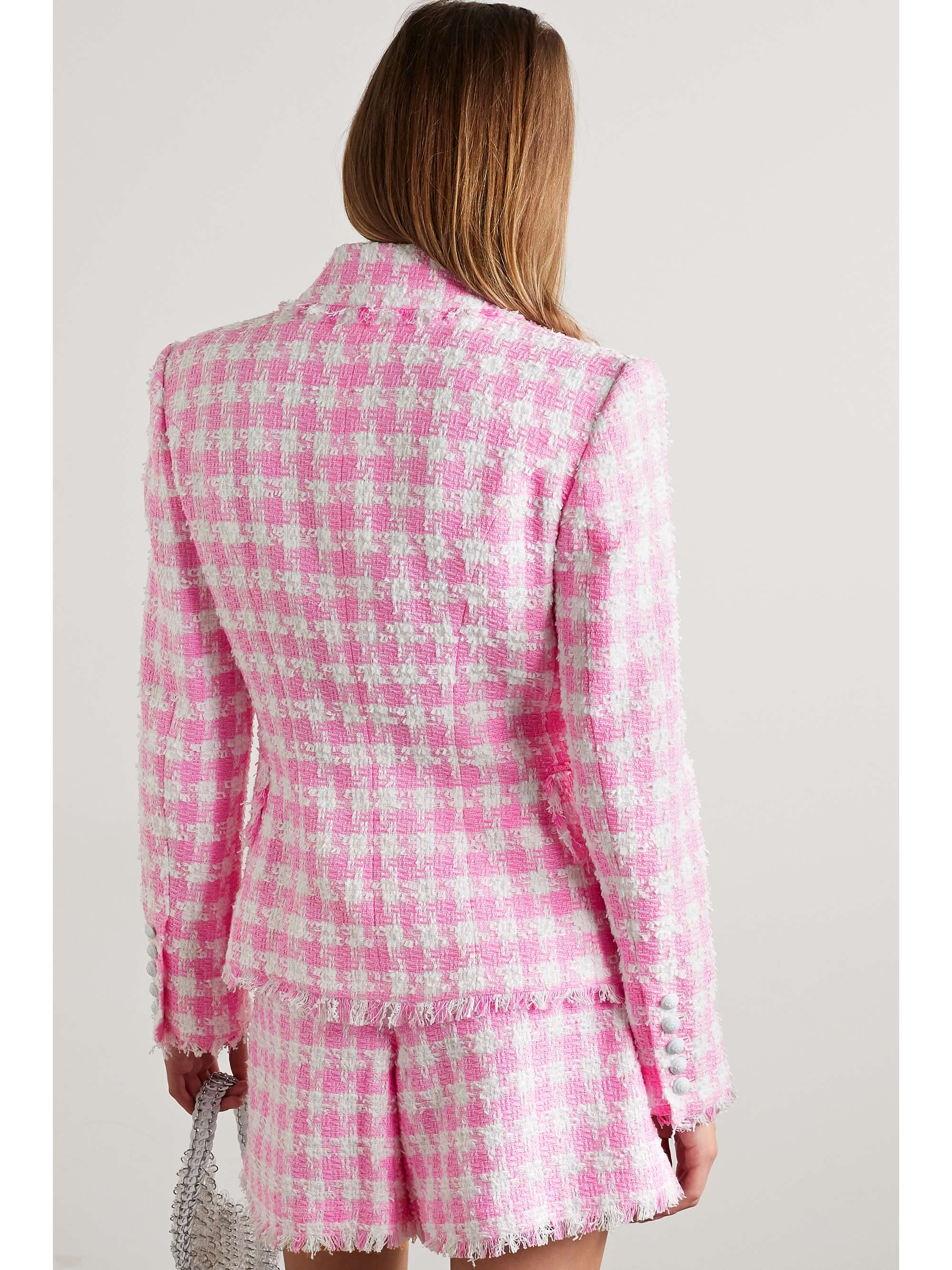 pink gingham blazer